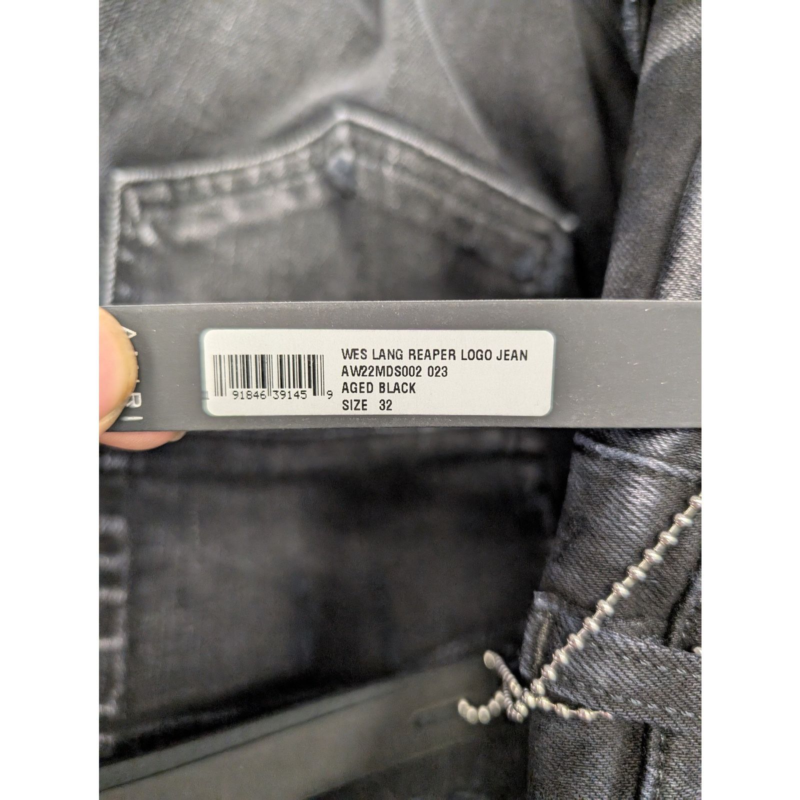 Amiri o1rshd1 Wes Lang Reaper Logo Jean in Aged Black Size US 32 / EU 48 - 18 Thumbnail