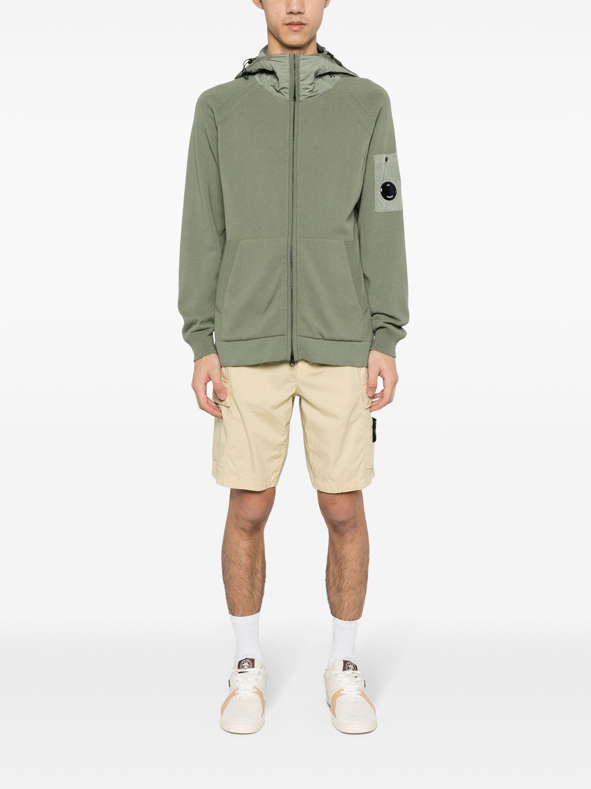C.P. Company o1y1224 Hooded Cardigan in Sage Green Size US M / EU 48-50 / 2 - 2 Thumbnail