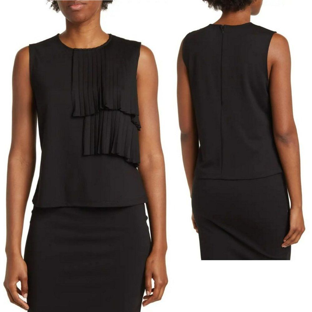 Elie Tahari NWT New $78 T Tahari Ponte Shell Black Tank Top Szie M Size M / US 6-8 / IT 42-44 - 1 Thumbnail