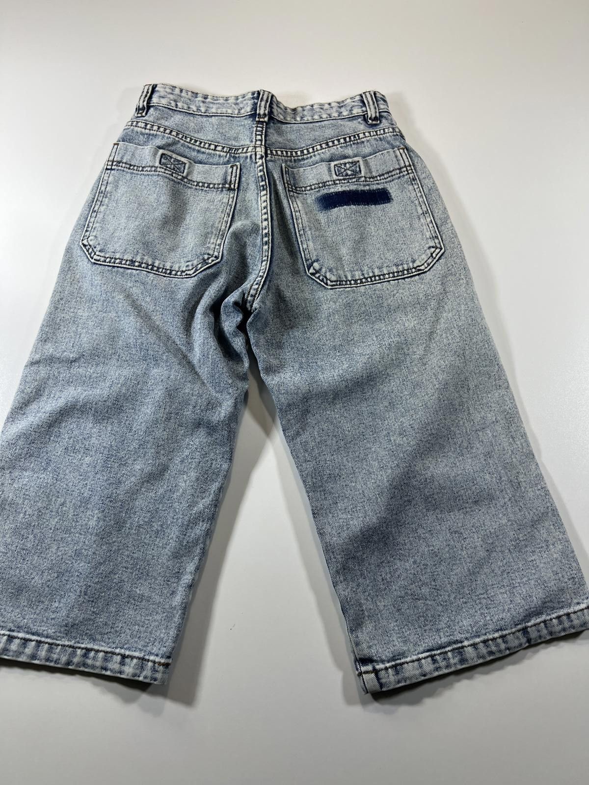 The Unbranded Brand Wide Leg Light Wash Denim Jeans with Patch Pockets Size 28" / US 6 / IT 42 - 8 Thumbnail