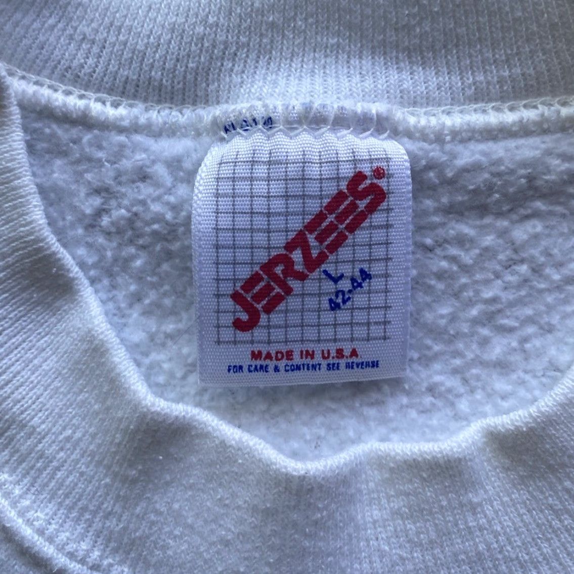 Jerzees VINTAGE Jerzees Sweatshirt Men L White Alaska Map The Great Wilderness Made in USA Pullover | Mens Size US L / EU 52-54 / 3 - 3 Thumbnail