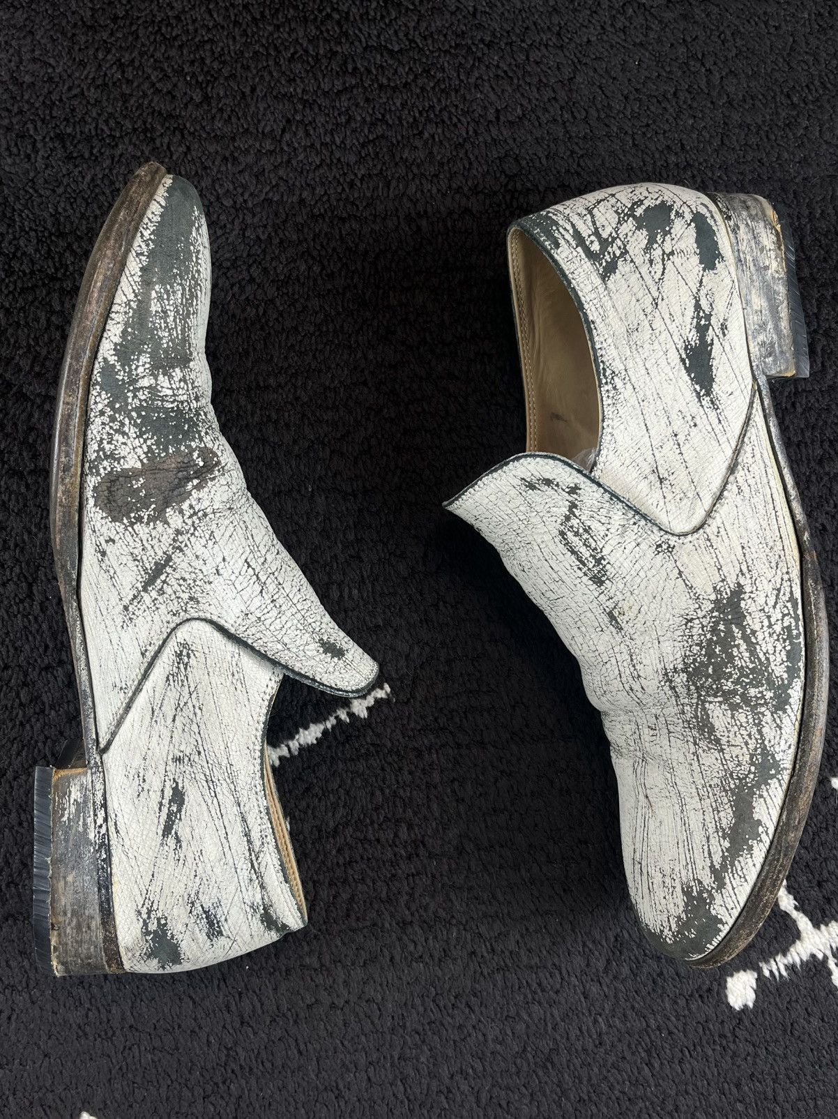 Maison Margiela FW12 Maison Margiela H&M Painted Leather Loafers Size US 8 / EU 41 - 4 Thumbnail