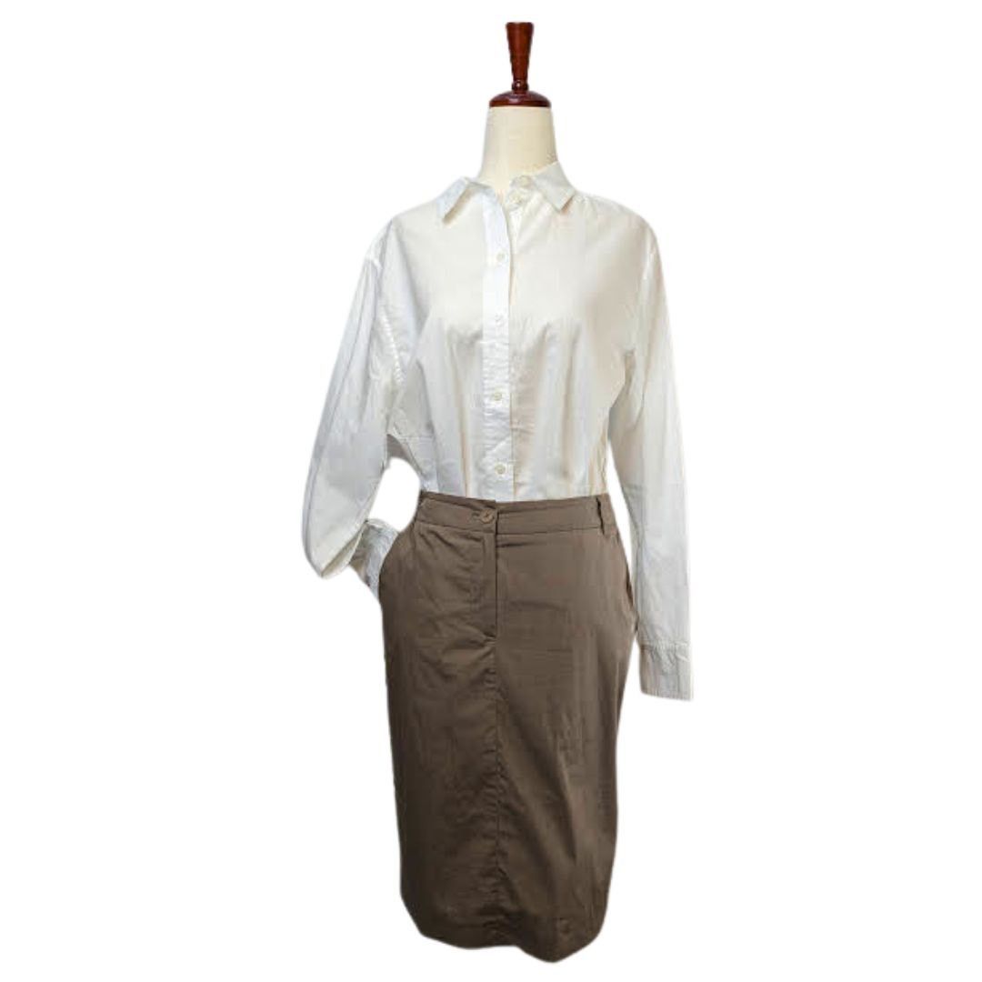 Les Copains Les Copains pencil skirt sz 42 beige taupe sz 6 Size 28" / US 6 / IT 42 - 2 Thumbnail