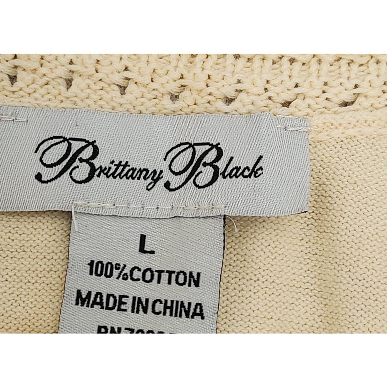 Other Brittany Black Yellow Crochet Round Neck Sweater Top Large Size L / US 10 / IT 46 - 5 Thumbnail