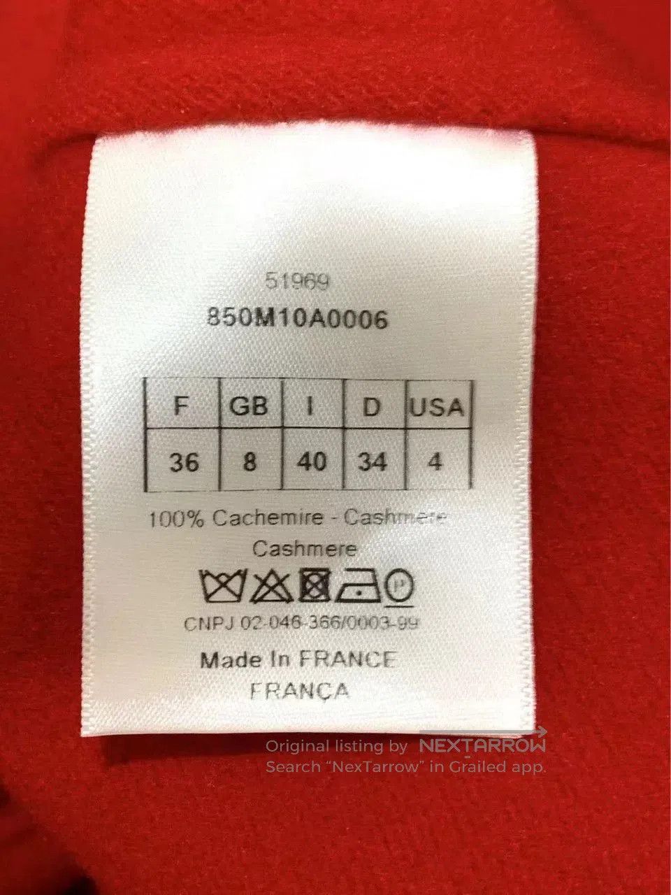 Dior red cashmere single. Size US S / EU 44-46 / 1 - 6 Thumbnail
