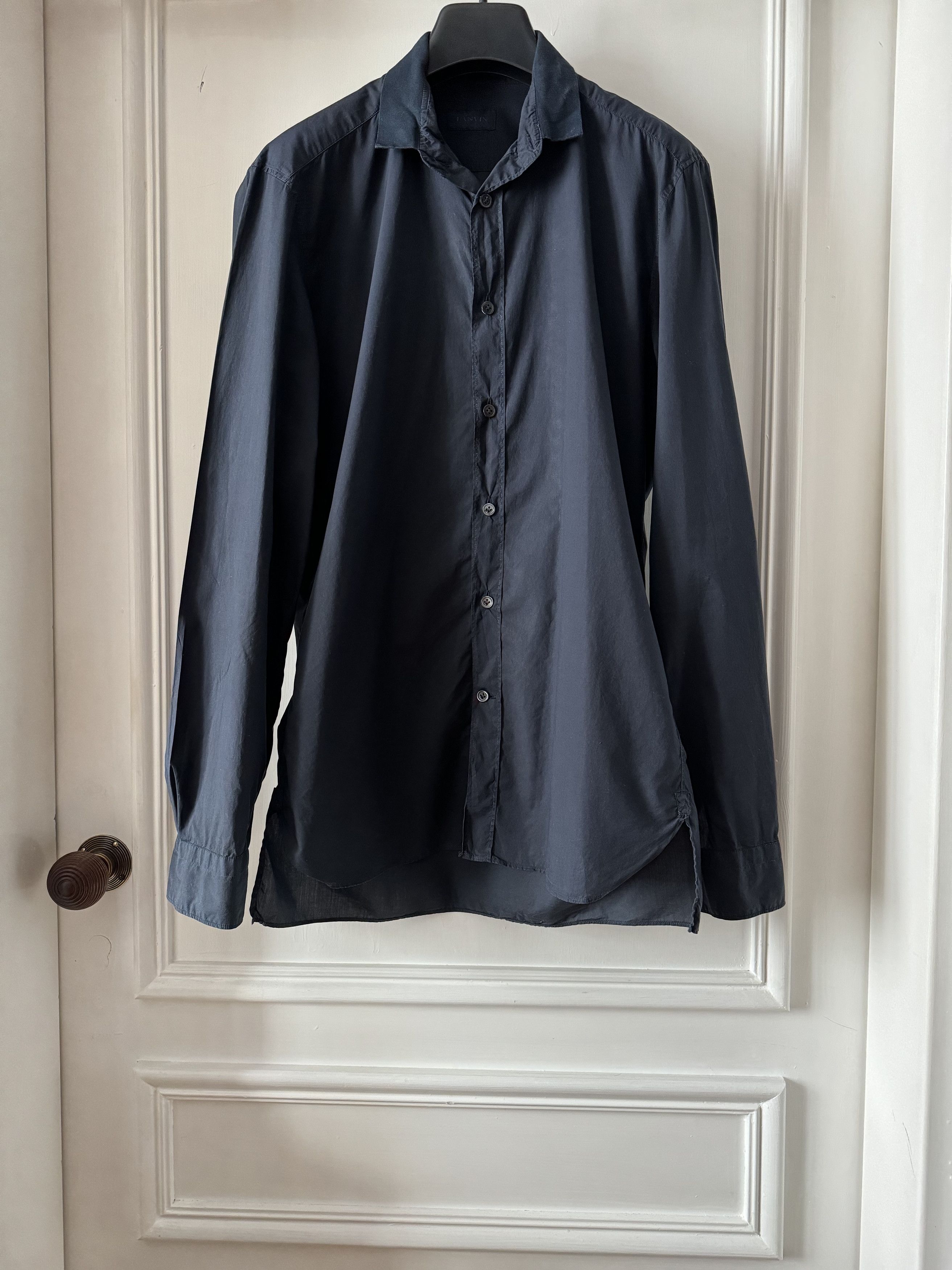 Lanvin Lanvin Shirt SIZE 38/15 Navy Size US S / EU 44-46 / 1 - 1 Thumbnail