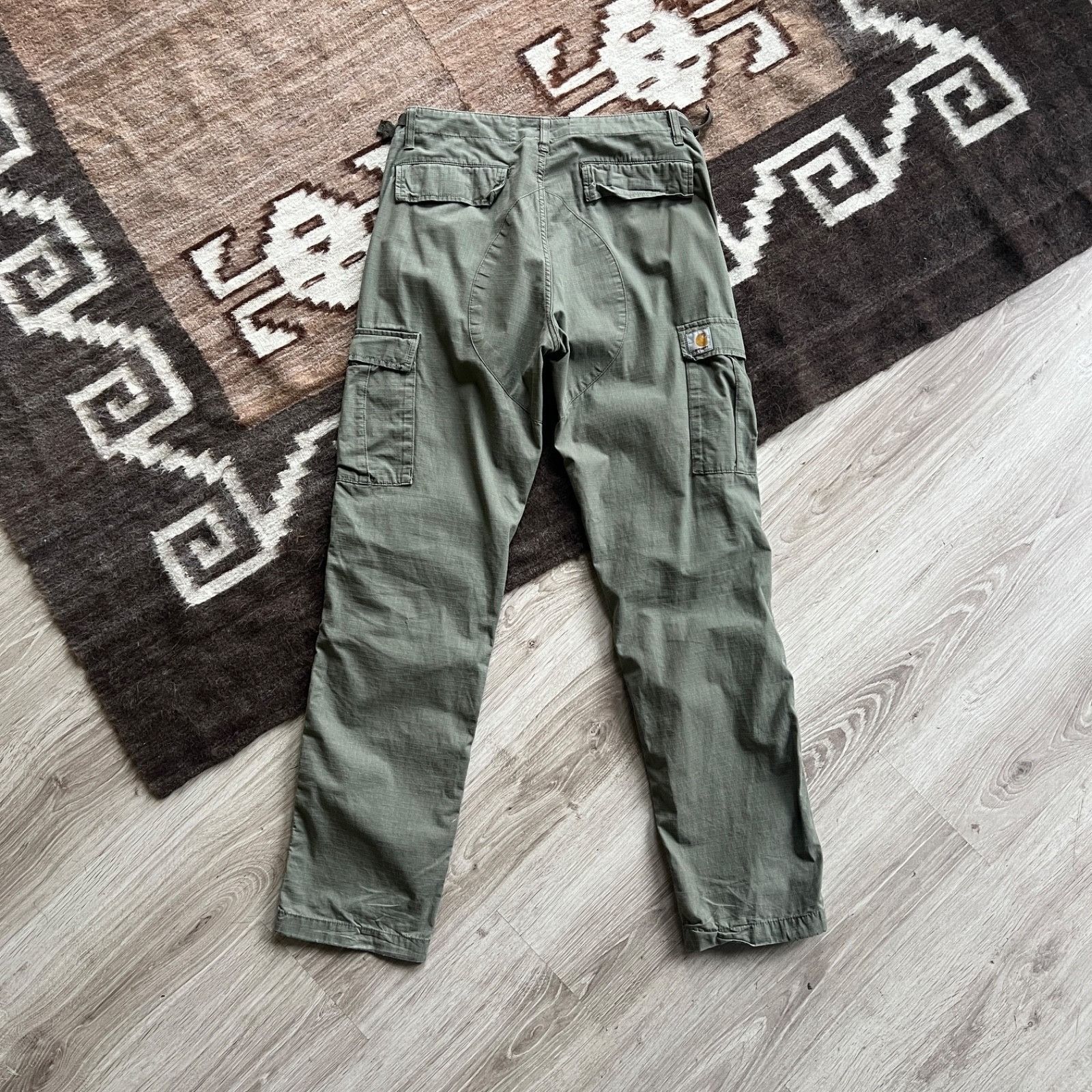 Carhartt Wip Carhartt Aviation Olive Green Ripstop Cargo Pants 9614AC Size US 32 / EU 48 - 2 Thumbnail
