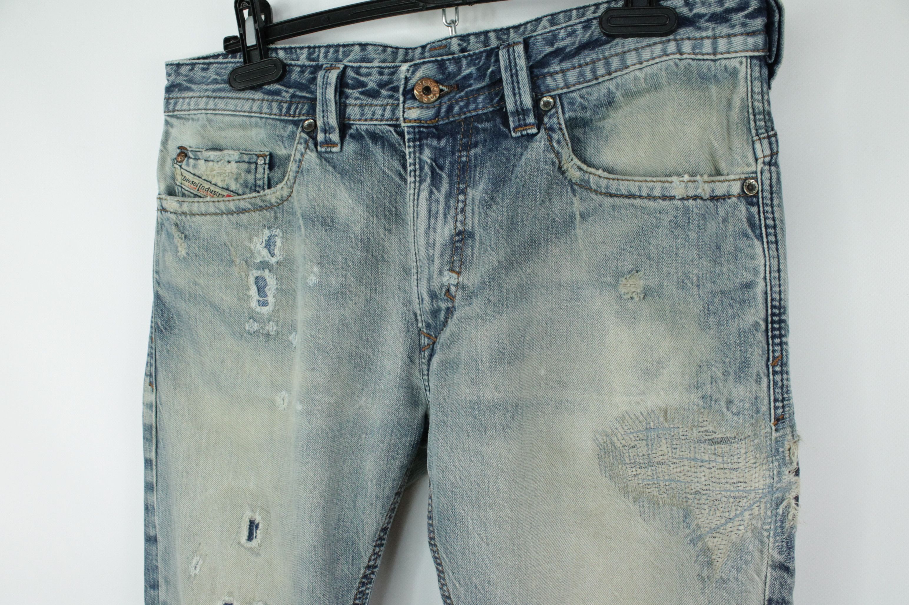 Diesel Diesel Thavar 0816k Slim Fit Distressed Denim Jeans Size US 31 - 2 Thumbnail