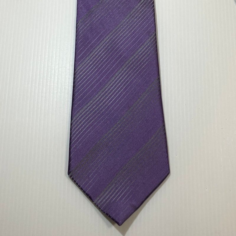 Van Heusen Van Heusen Purple Striped Silk Wide Classic Men Necktie 58” Size ONE SIZE - 1 Thumbnail