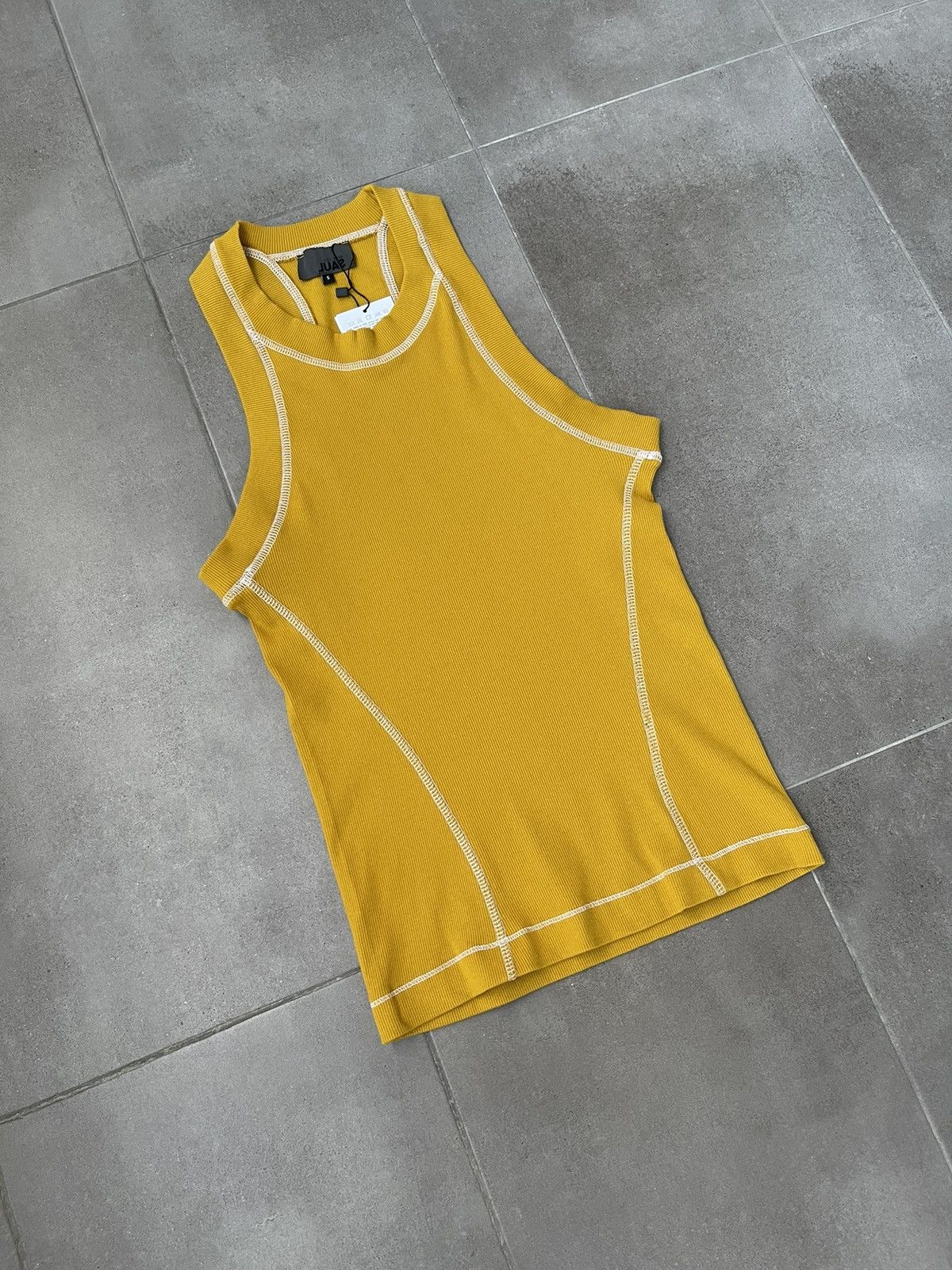 Saul Nash !DS! SS23 Saul Nash Yellow Overlock Stitch Tank Top Size US S / EU 44-46 / 1 - 9 Thumbnail