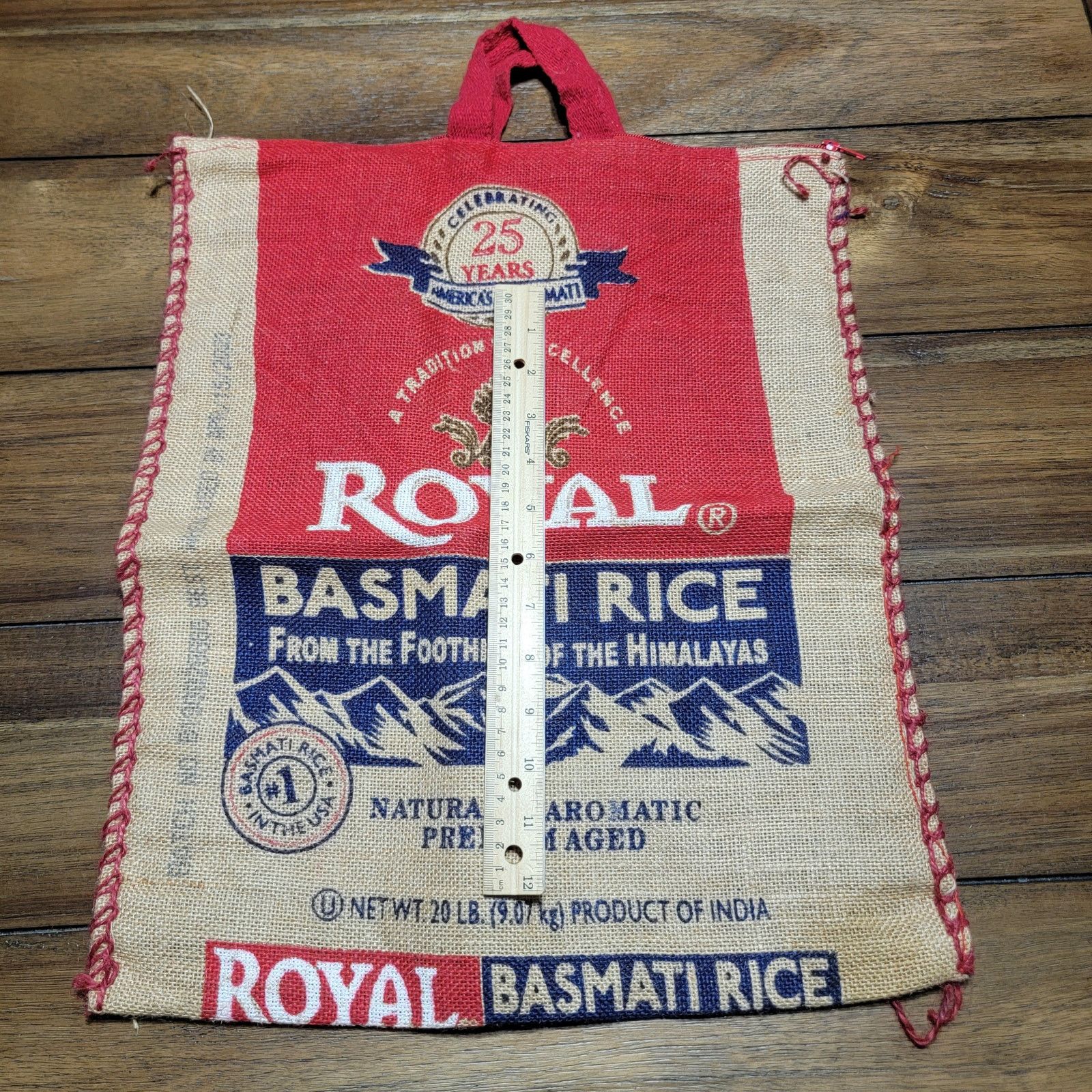 Other Royal Basmati Rice Burlap Bag w/ Zip & Handles 15" X 18.5" Size ONE SIZE - 4 Thumbnail