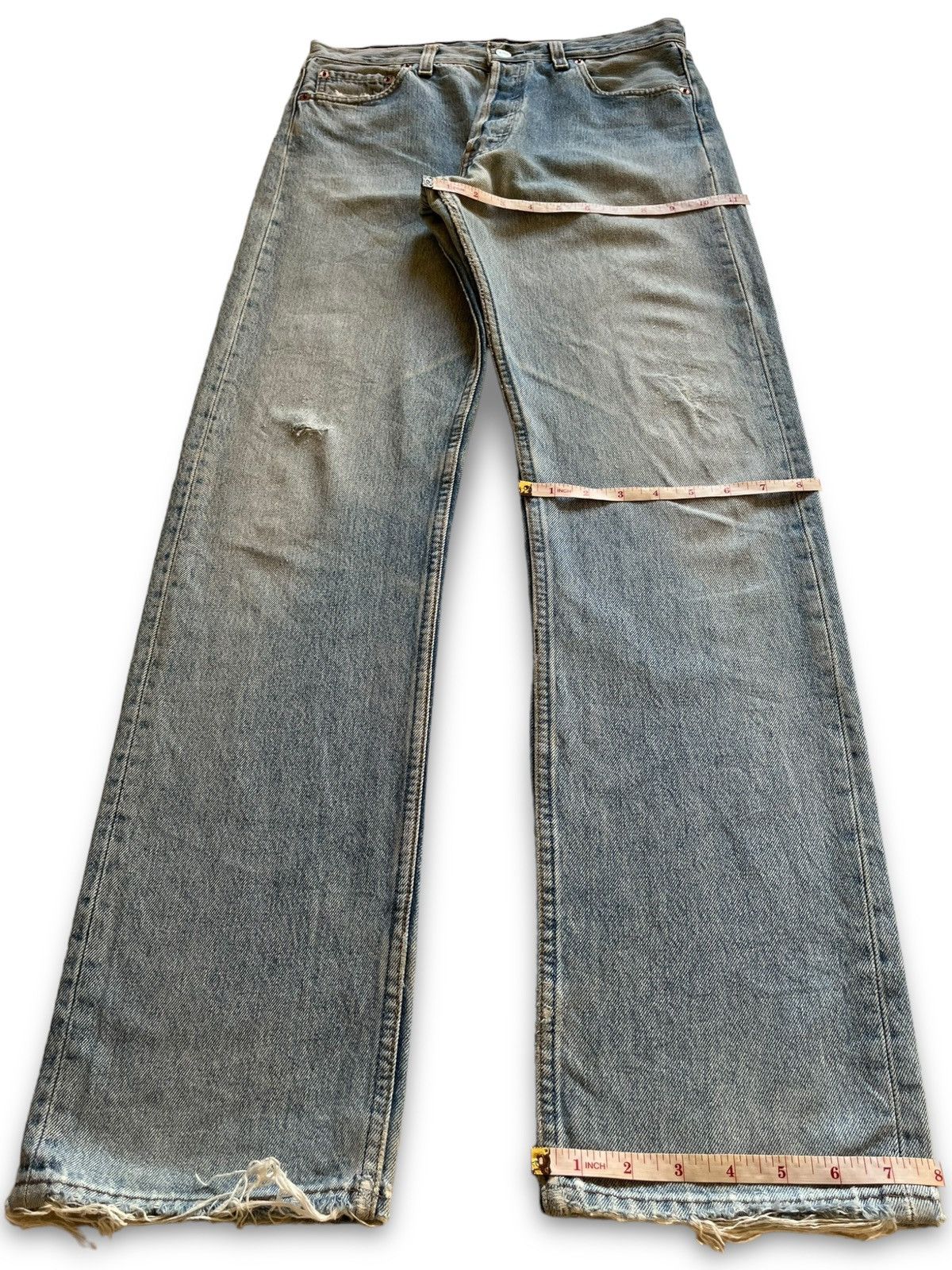 Levi's × Levi's Vintage Clothing Vintage 90s Levis 501 Distressed Loose Jeans Button 501 Size US 30 / EU 46 - 14 Thumbnail