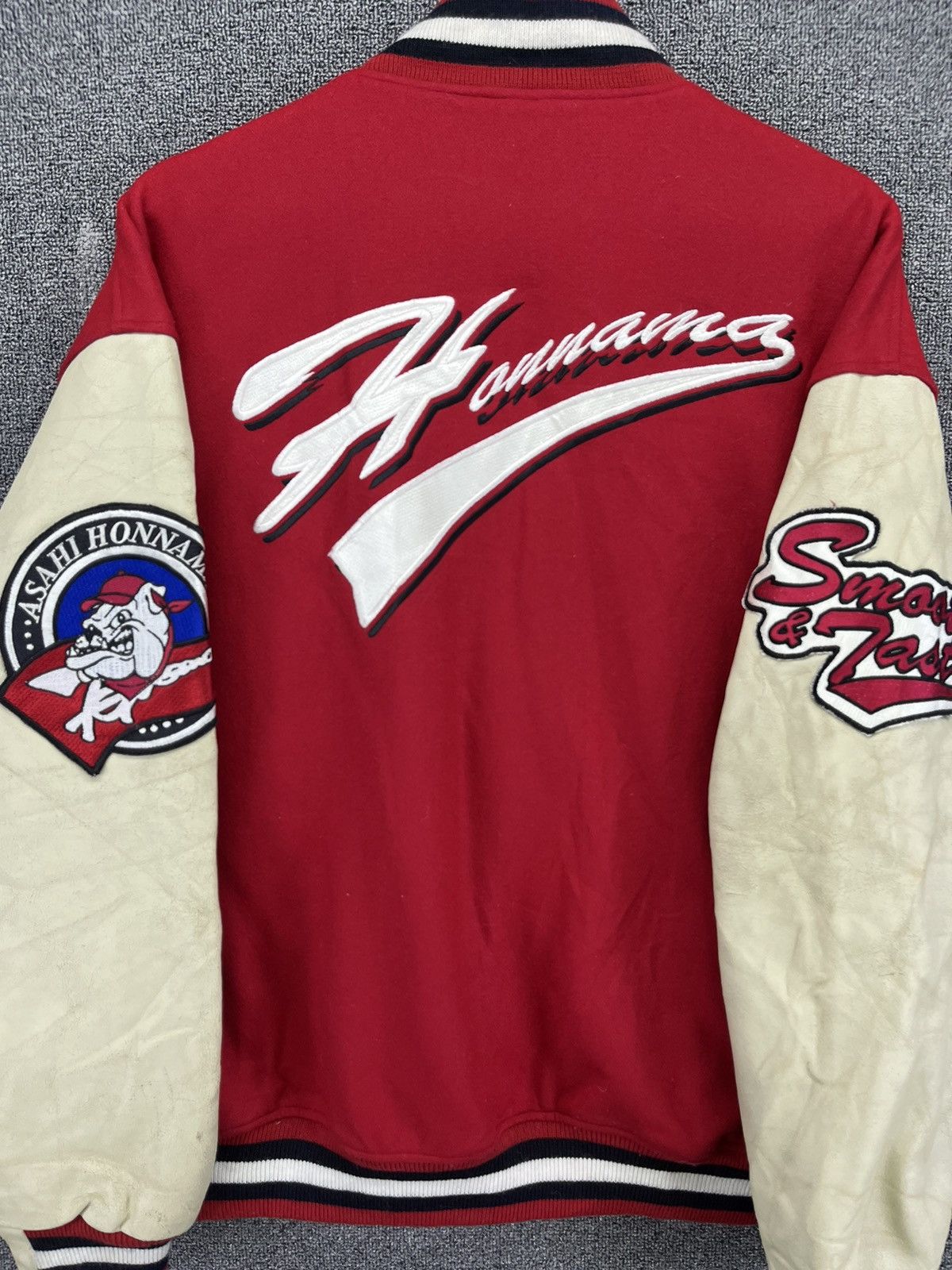 Japanese Brand Vintage Asahi Honnama Rare Wool Varsity Leather Jacket Size US M / EU 48-50 / 2 - 7 Thumbnail