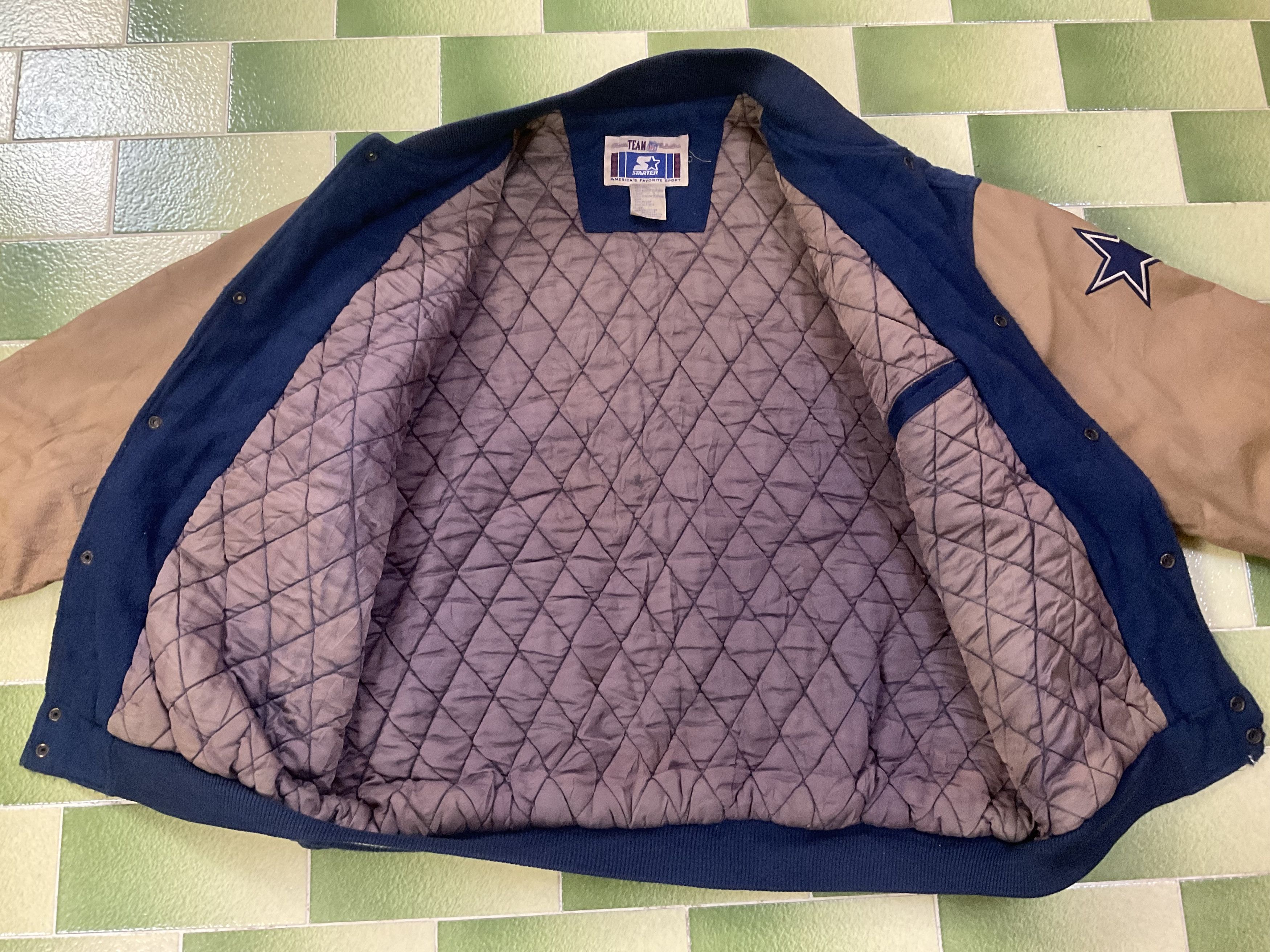 NFL Vintage Starter Dallas Cowboys Leather Wool Varsity Jacket Size US L / EU 52-54 / 3 - 6 Thumbnail
