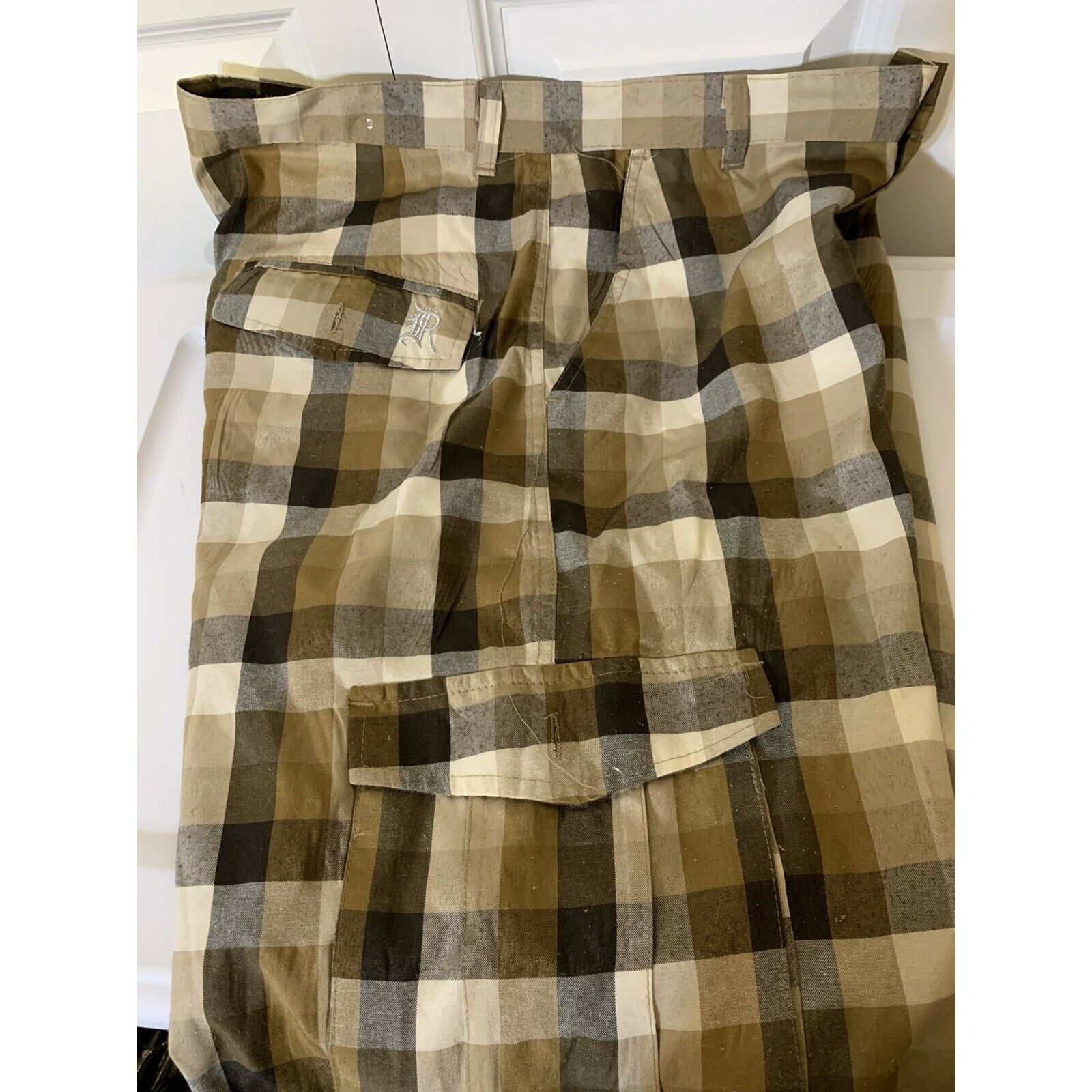 Other Red Ape Men's Sz 34 Fashion Brown Plaid Cargo Shorts Size US 34 / EU 50 - 7 Thumbnail