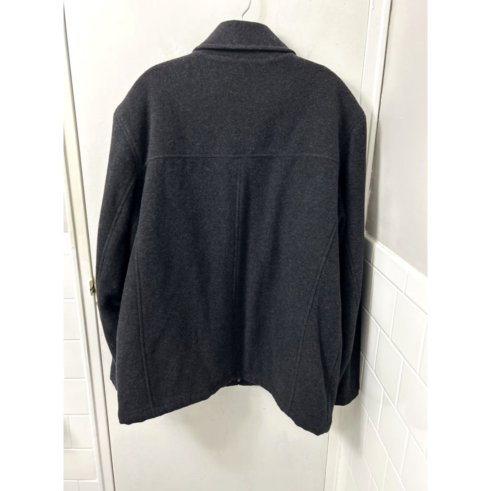 Dockers Dockers Jacket Mens L Charcoal Gray Wool Blend Full Zip Quilted Lined Coat Size US L / EU 52-54 / 3 - 6 Thumbnail