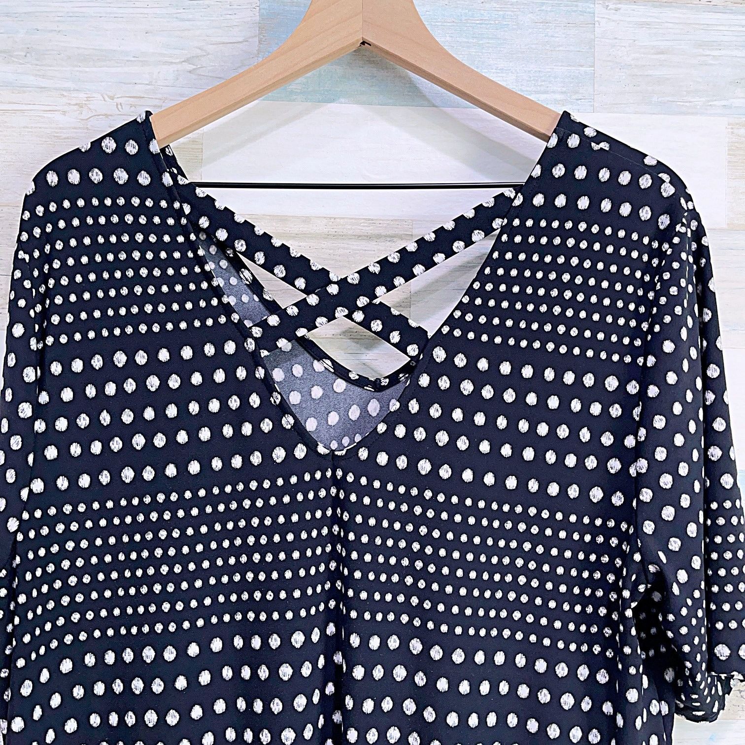 Other Chicos Polka Dot Back T Shirt Dress Black White Short Sleeve Size L / US 10 / IT 46 - 4 Thumbnail