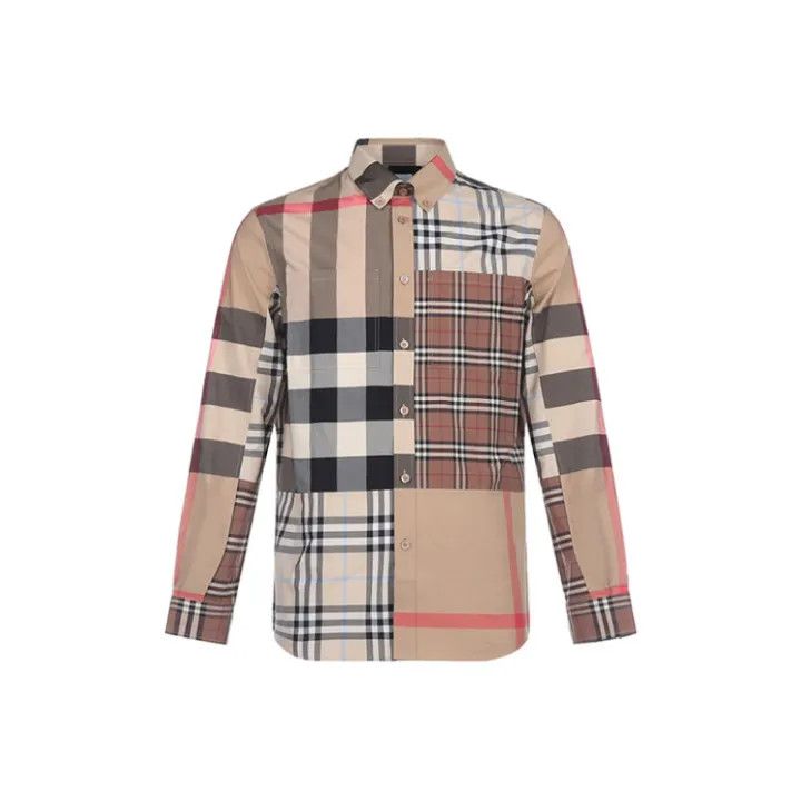 Burberry Burberry Checked Cotton Long Sleeve Shirt Size US M / EU 48-50 / 2 - 1 Thumbnail