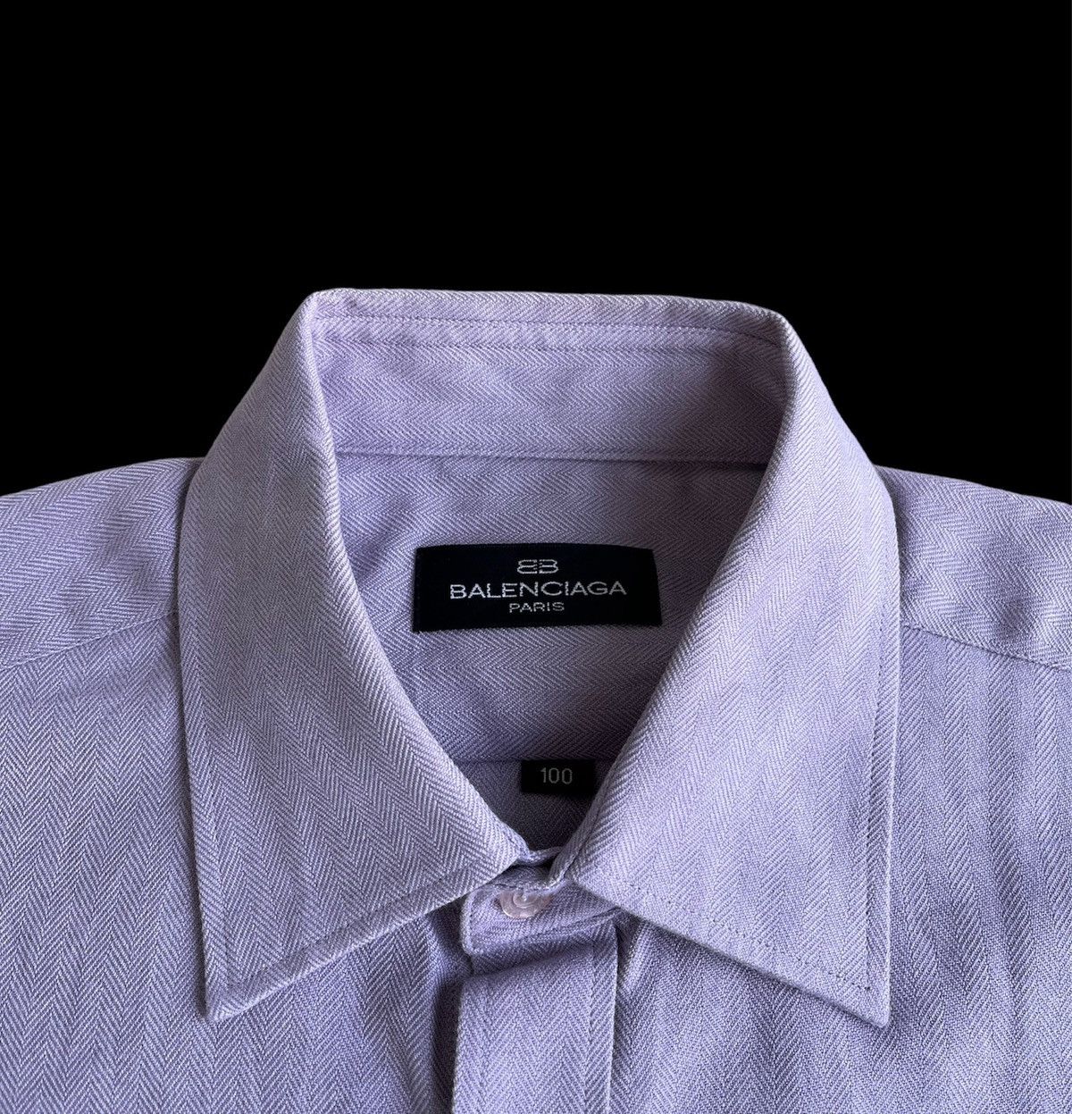 Balenciaga × Vintage Balenciaga Button Ups Shirt Herringbone Pocket Logo Size US L / EU 52-54 / 3 - 4 Thumbnail