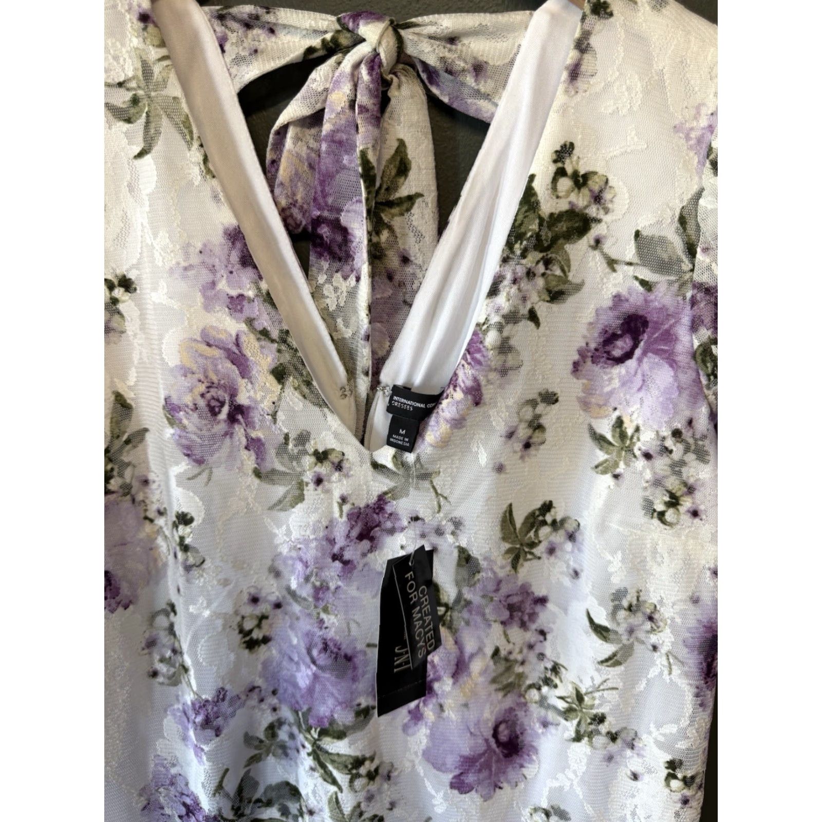 Vintage INC International Concepts Dresses Womens Slip Dress Knee Length White Floral Pattern M Size M / US 6-8 / IT 42-44 - 3 Thumbnail