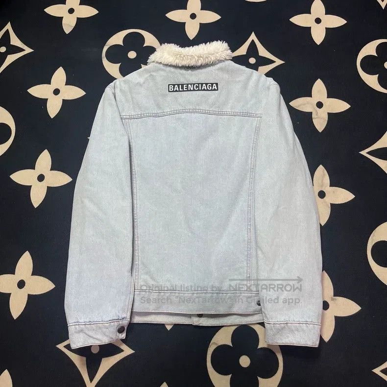 Balenciaga Balenciaga Lambswool Back Logo Denim Jacket Size XS / US 0-2 / IT 36-38 - 2 Thumbnail