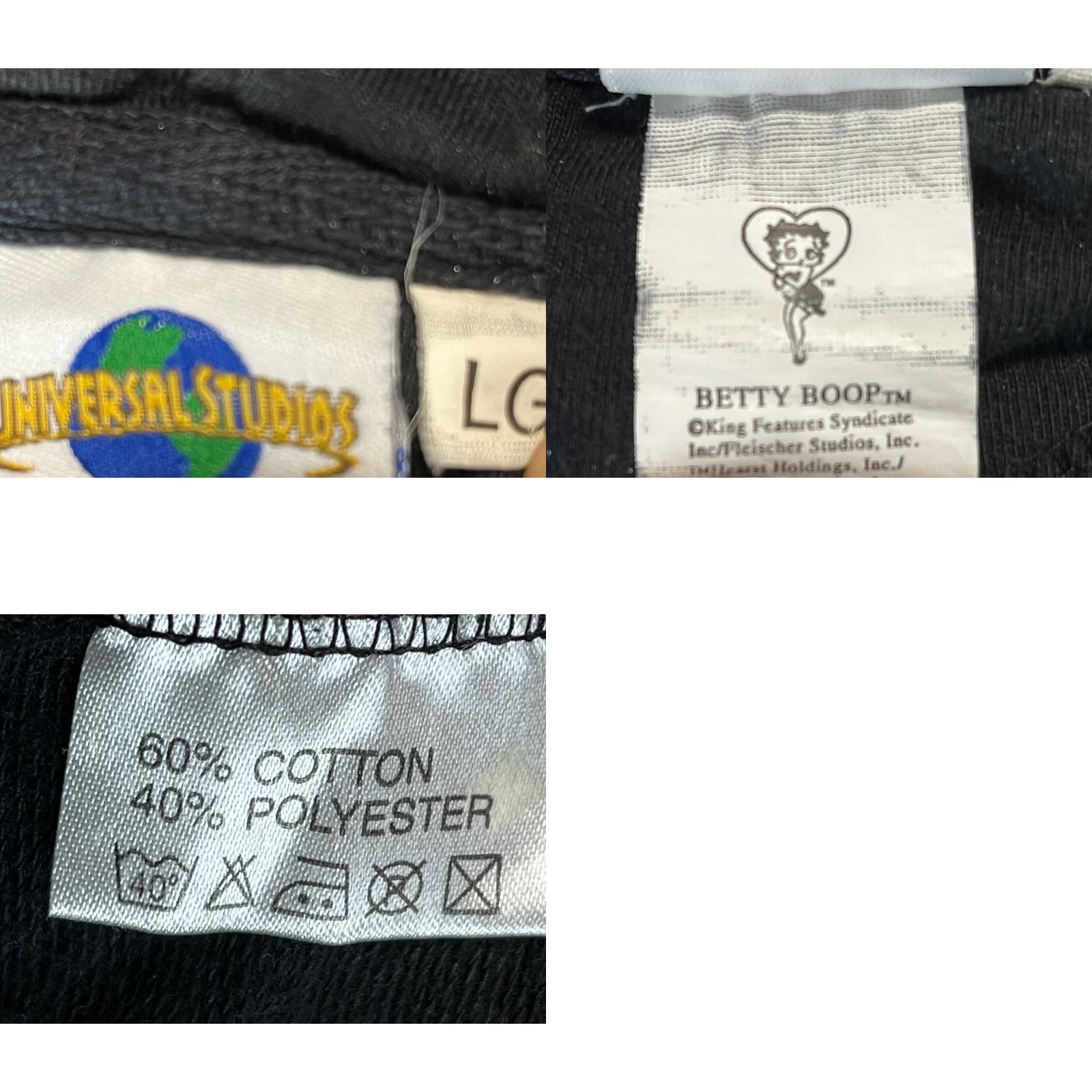 Vintage VINTAGE Universal Studios Betty Boop Full Zip Hoodie Sz Large Black 90s Cartoon Activewear Womens Size L / US 10 / IT 46 - 8 Thumbnail
