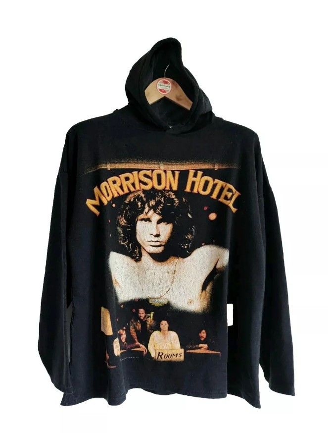 image of Vintage The Door "morrison Hotel" 70's Hoodie in Black, Men's (Size XL)