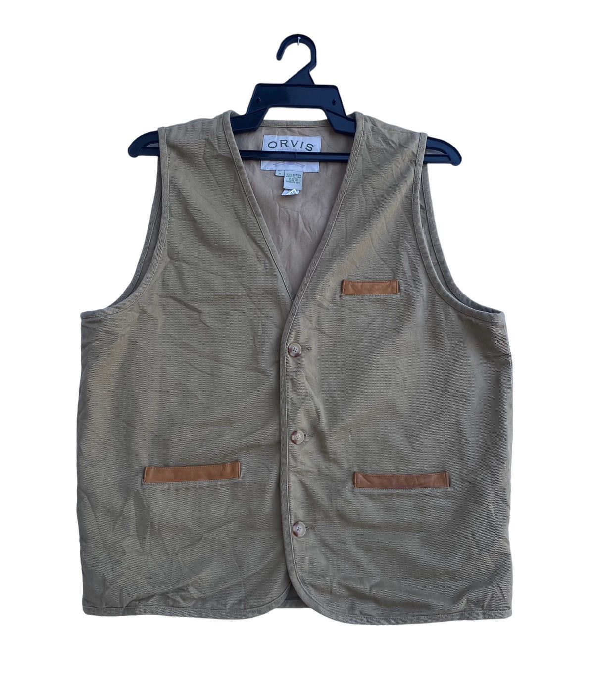 image of VTG 90's Orvis Fly Fishing Sporting Vest Jacket in Brown, Men's (Size Medium)