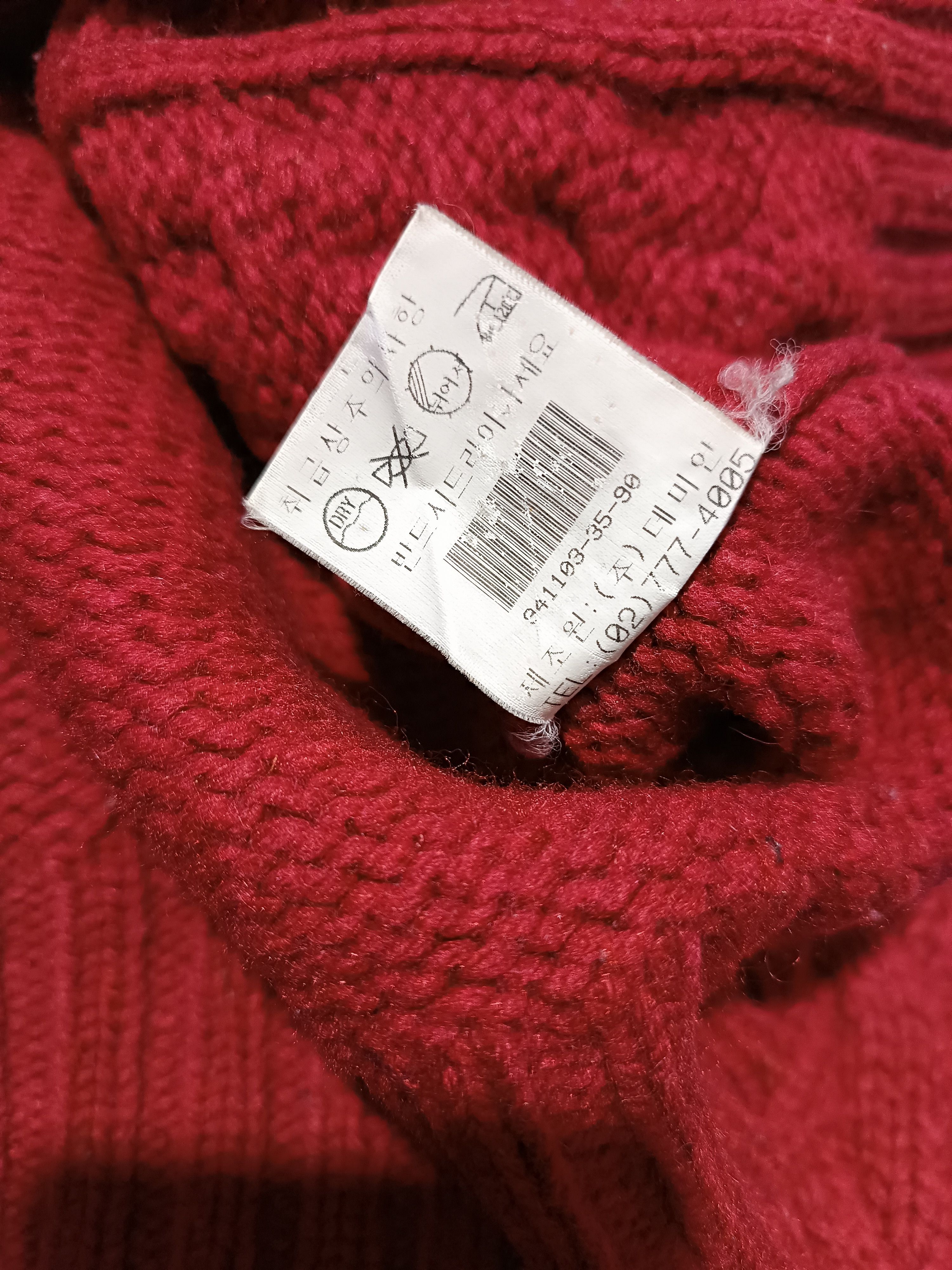 Japanese Brand Red Knit Wool Fur Hoodie Size US L / EU 52-54 / 3 - 6 Thumbnail