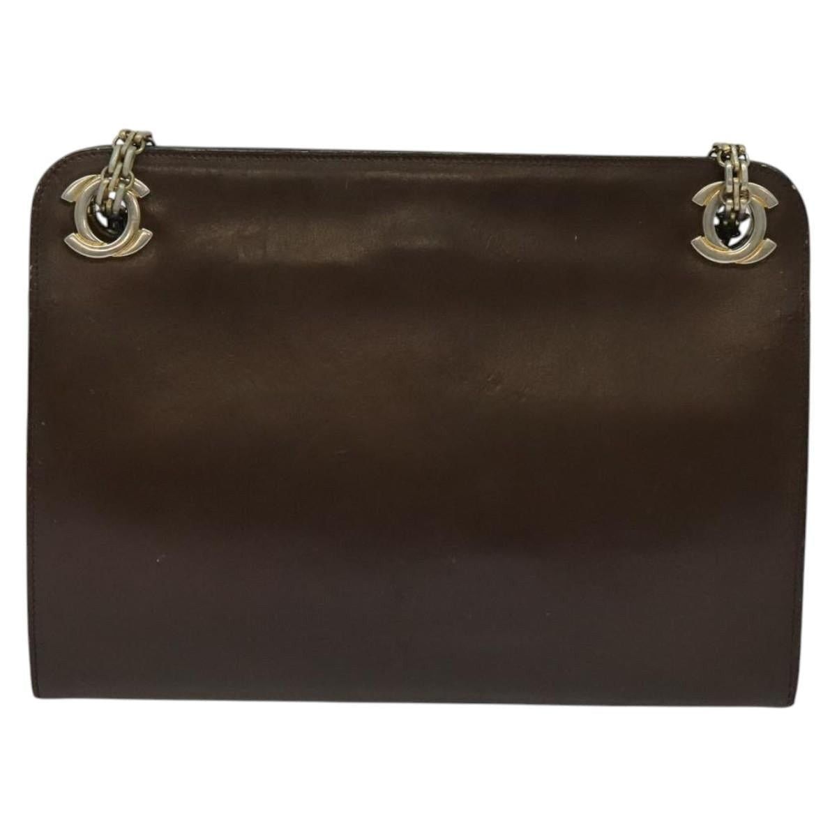 Chanel Chanel Chain Handbag Leather Brown Gold CC Size ONE SIZE - 2 Thumbnail