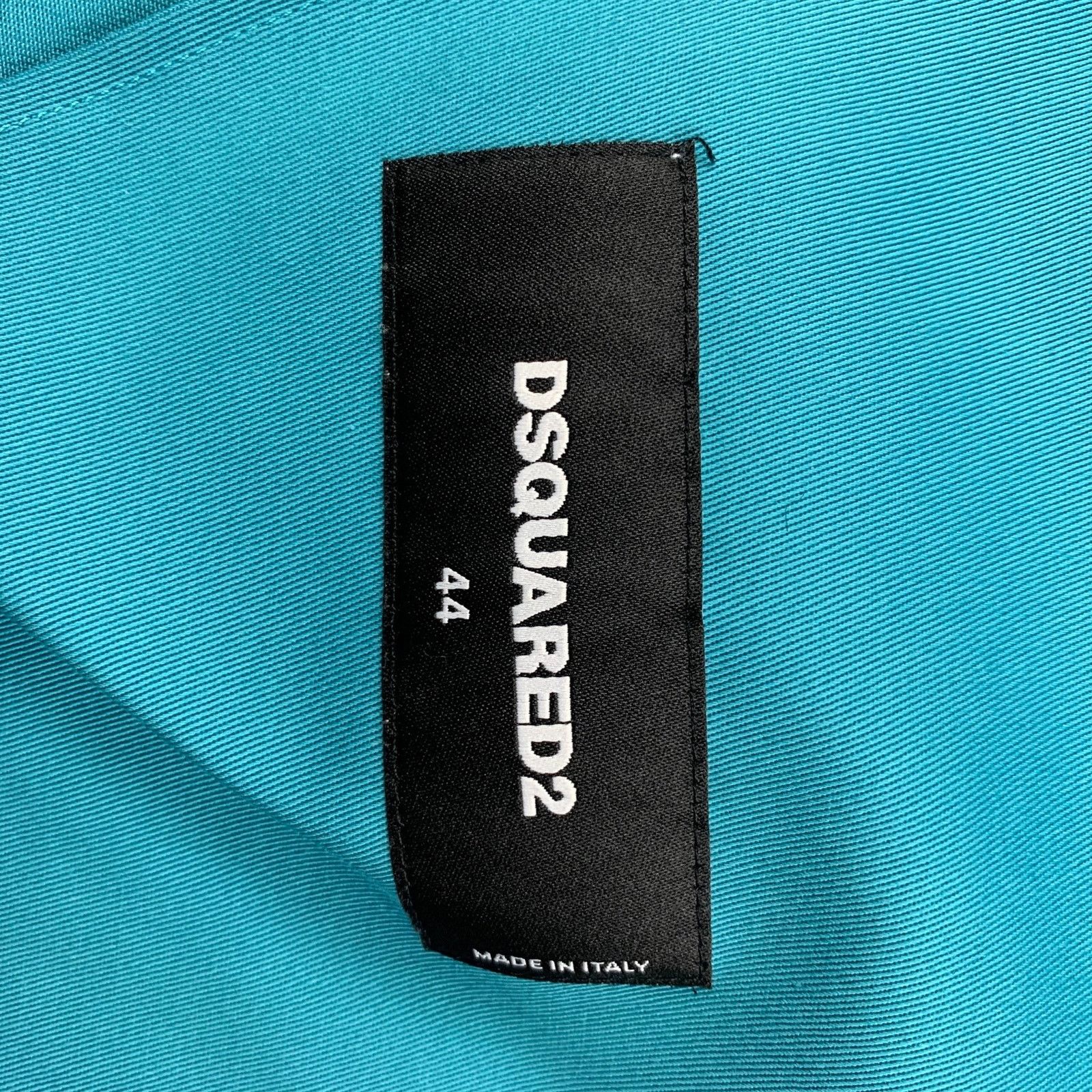 Dsquared2 DSQUARED2 Size 8 Teal Cotton Jacket Blazer Size M / US 6-8 / IT 42-44 - 7 Thumbnail