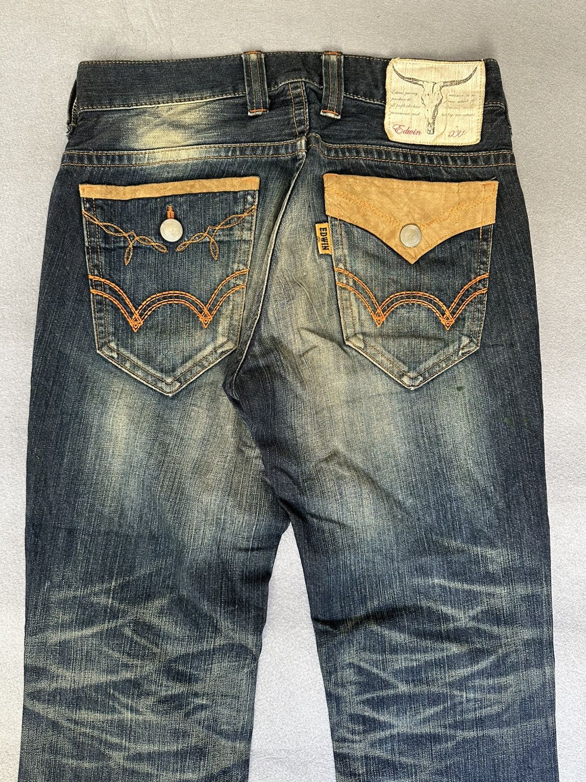 Japanese Brand FLARE Edwin Distressed Denim Size US 31 - 10 Thumbnail