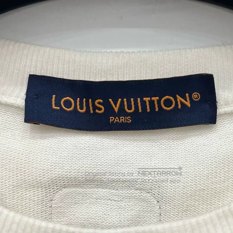 Louis Vuitton Louis Vuitton White leather logo knit short sleeves Size US XL / EU 56 / 4 - 5 Thumbnail