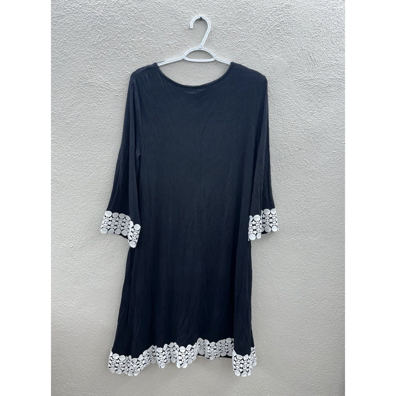 Vintage Nina Leonard Womens Dress Size Medium Black White Lace Trim Long Sleeve Dress Ladies Medium Black White Lace Trim Long Sleeve Size M / US 6-8 / IT 42-44 - 7 Thumbnail
