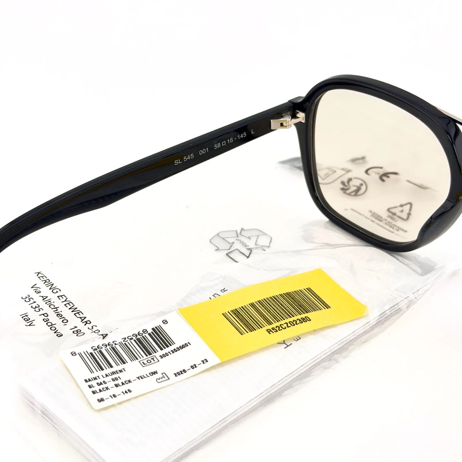 Saint Laurent Paris SAINT LAURENT SL 545 SL545 Black Aviator Sunglasses 001 Size ONE SIZE - 6 Thumbnail