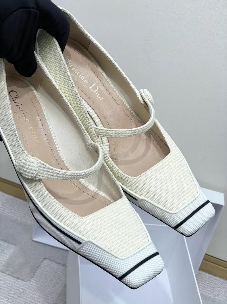 Dior Dior Stitching letter logo Mary Jane single shoes 2504-Next Size US 5.5 / IT 35.5 - 3 Thumbnail