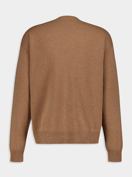 Balenciaga o1w1db11225 Regular Crewneck Sweater in Dark Beige Size US L / EU 52-54 / 3 - 2 Thumbnail