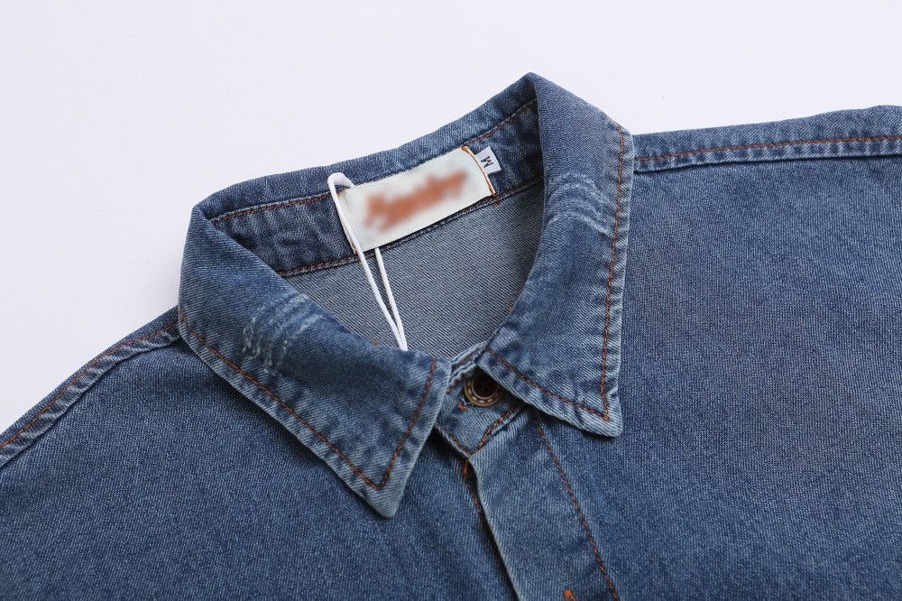 Japanese Brand × Vintage Men's punk retro distressed washed letter print denim shirt Size US M / EU 48-50 / 2 - 3 Thumbnail
