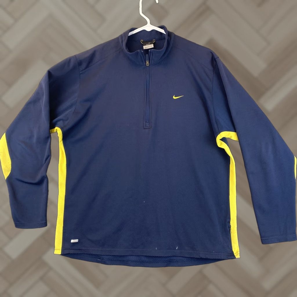 Nike NIKE Women's Blue Quarter Zip Long Sleeve Pullover Sweater Size L Size L / US 10 / IT 46 - 1 Thumbnail