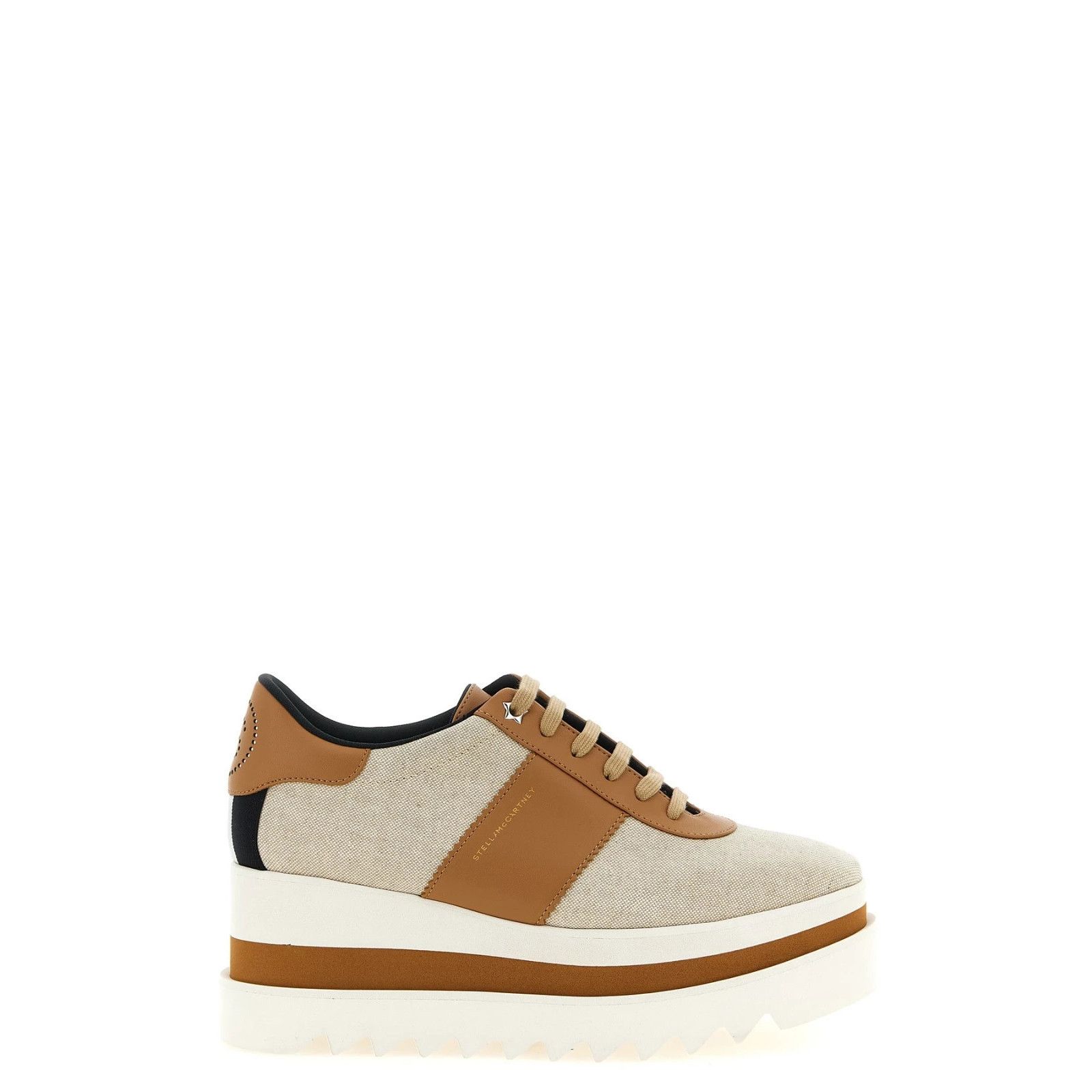 Stella McCartney STELLA MCCARTNEY Sneakelyse Platform Beige Viscose Sneakers Size US 6.5 / IT 36.5 - 1 Thumbnail