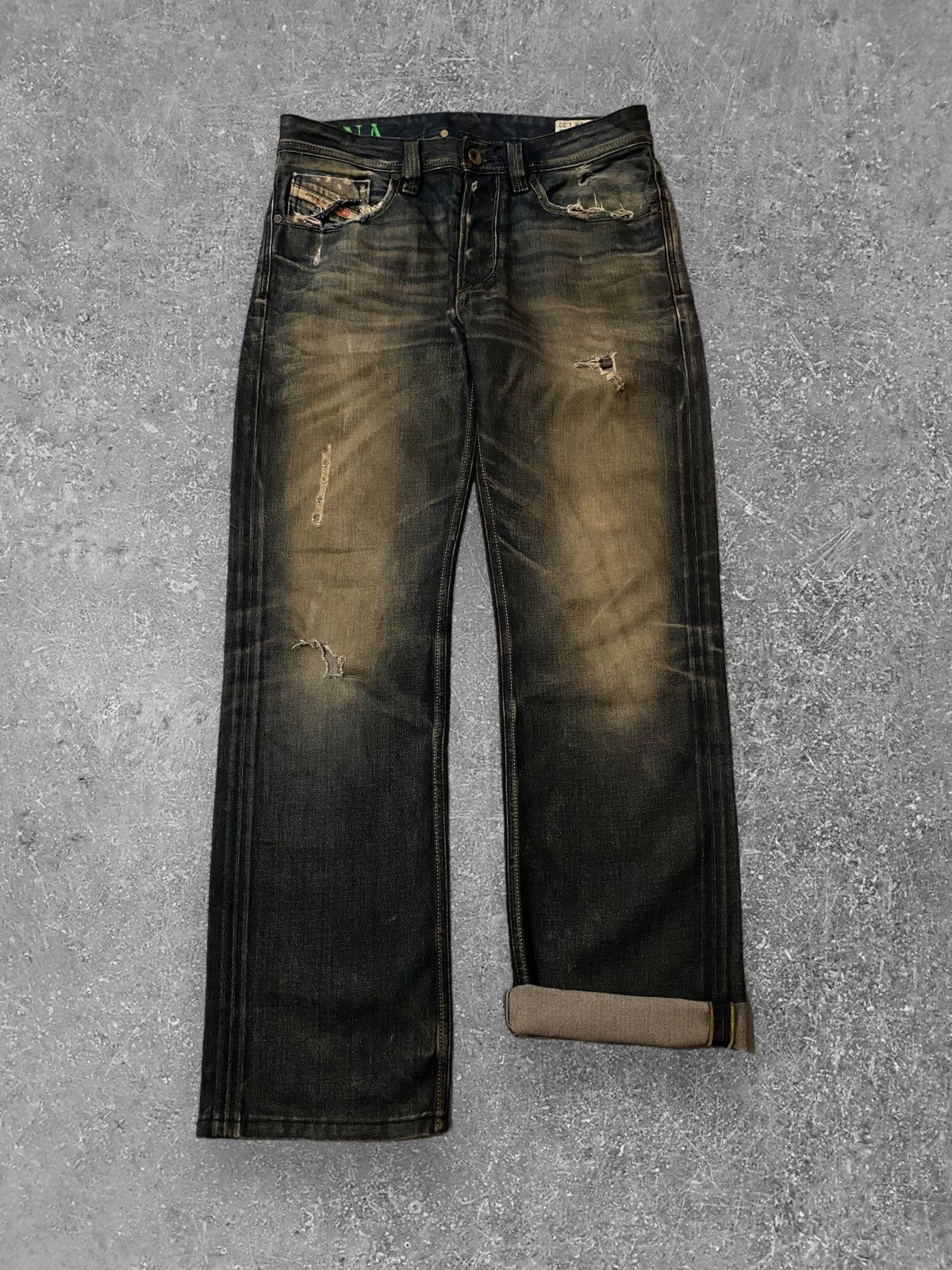 image of Avant Garde x Diesel Vintage Diesel Dirty New Age Distressed Denim in Black, Men's (Size 33)