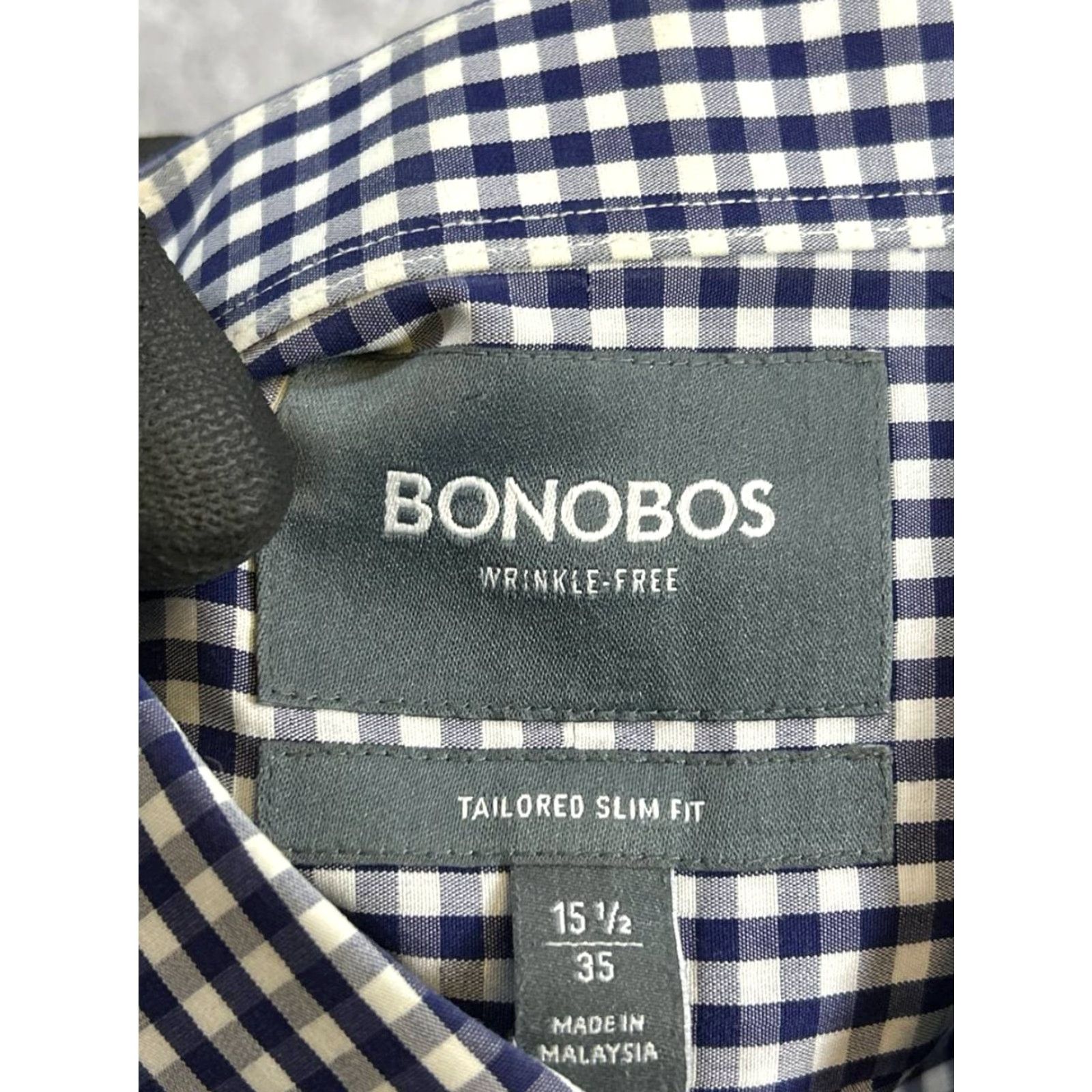 Bonobos Bonobos Dress Shirt Mens 15.5 Blue White Cotton Button Up Shirt Size 40R - 3 Thumbnail