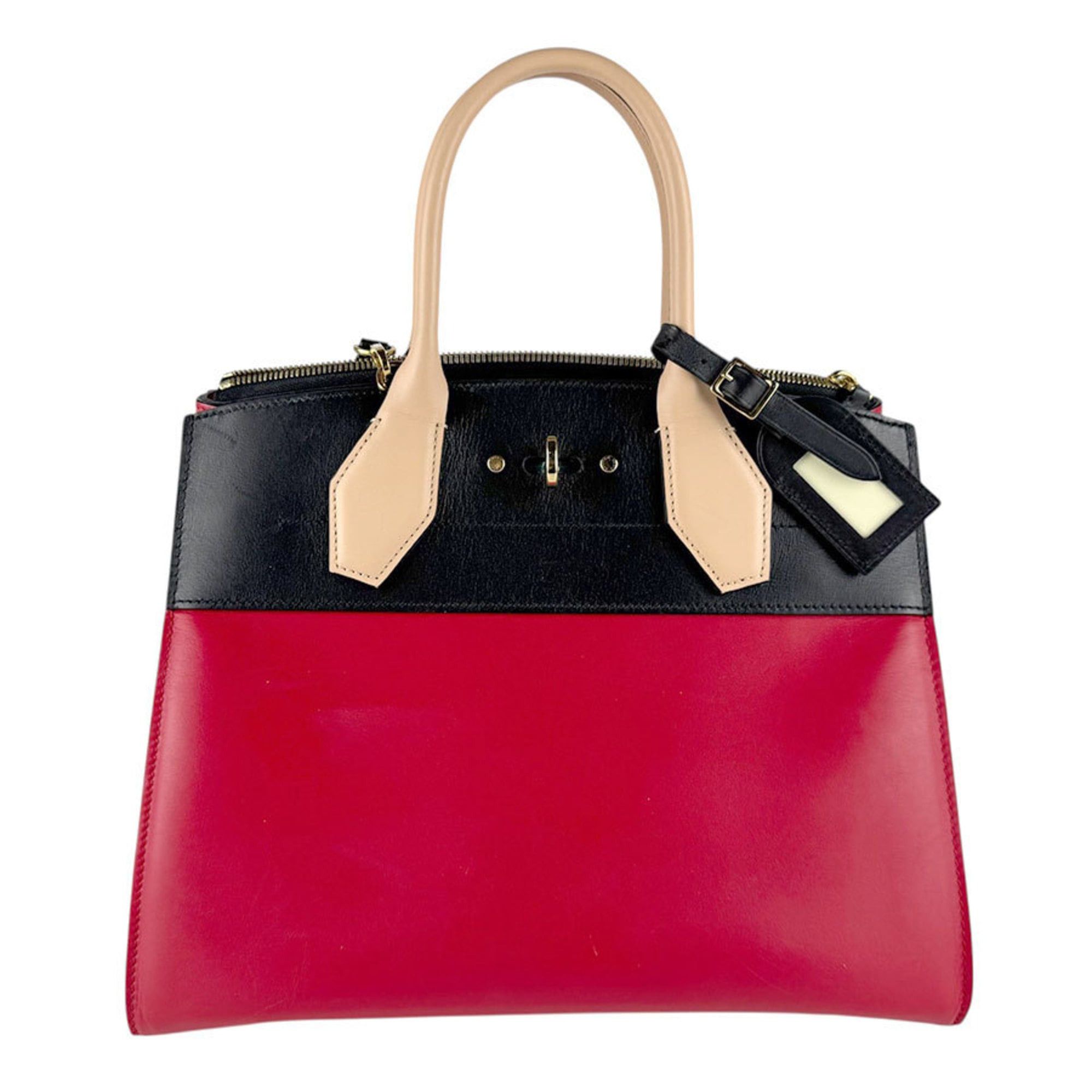 Louis Vuitton Louis Vuitton City Steamer MM Leather Shoulder Bag in Red/Black/Beige and Gold, Women's, M42190 z8375 Size ONE SIZE - 1 Thumbnail