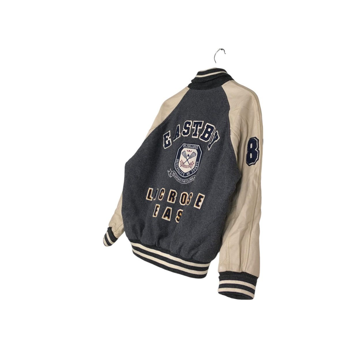 Japanese Brand 🔥VINTAGE VARSITY JUMPER LEATHER JACKET EAST BOY BIG LOGO Size US M / EU 48-50 / 2 - 12 Thumbnail