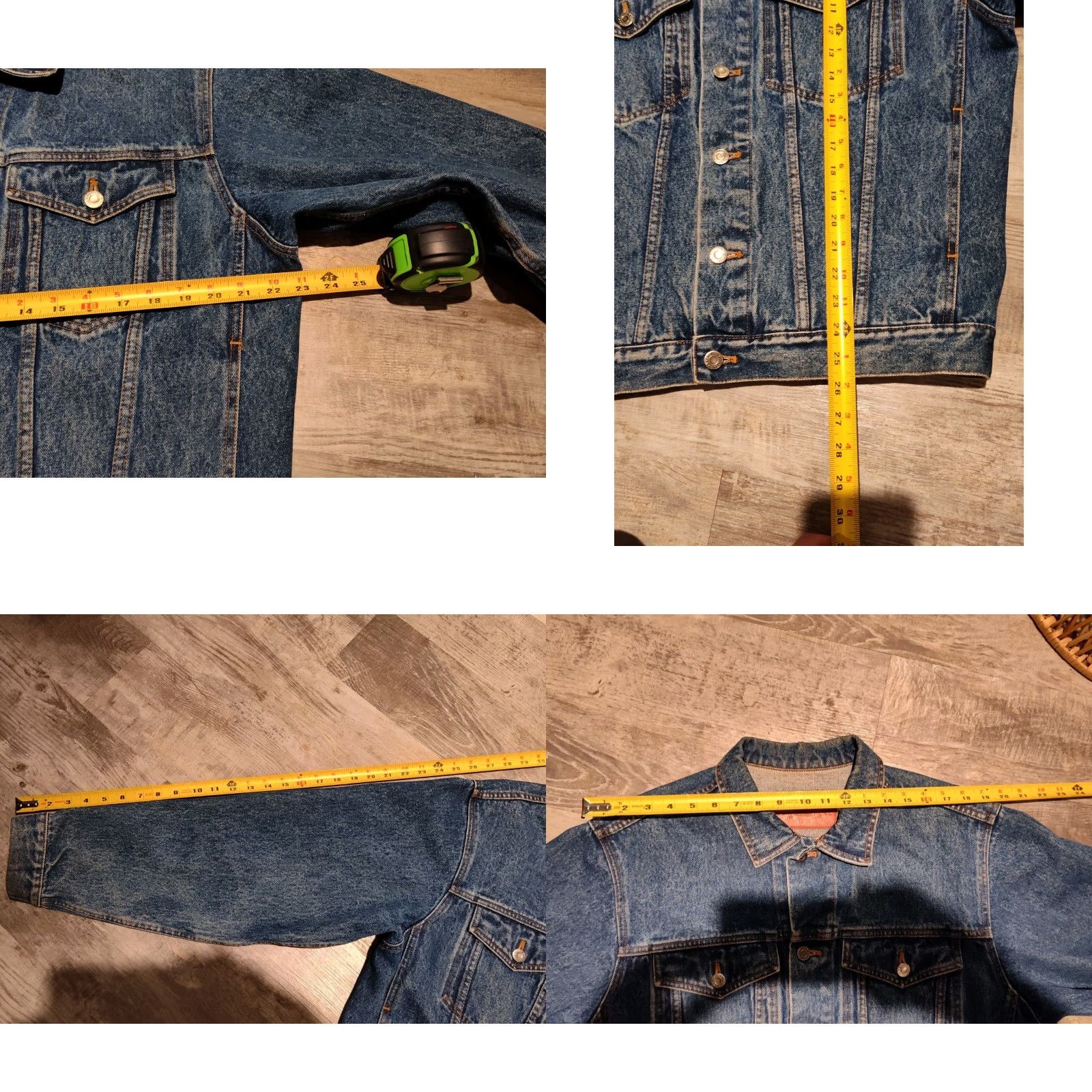 SMYTHE VINTAGE Smythe Denim Jean Jacket Unisex Adults Medium Blue Short Cotton 90s Biker Pockets Button Closure - Casual Jacket Size US 31 - 8 Thumbnail