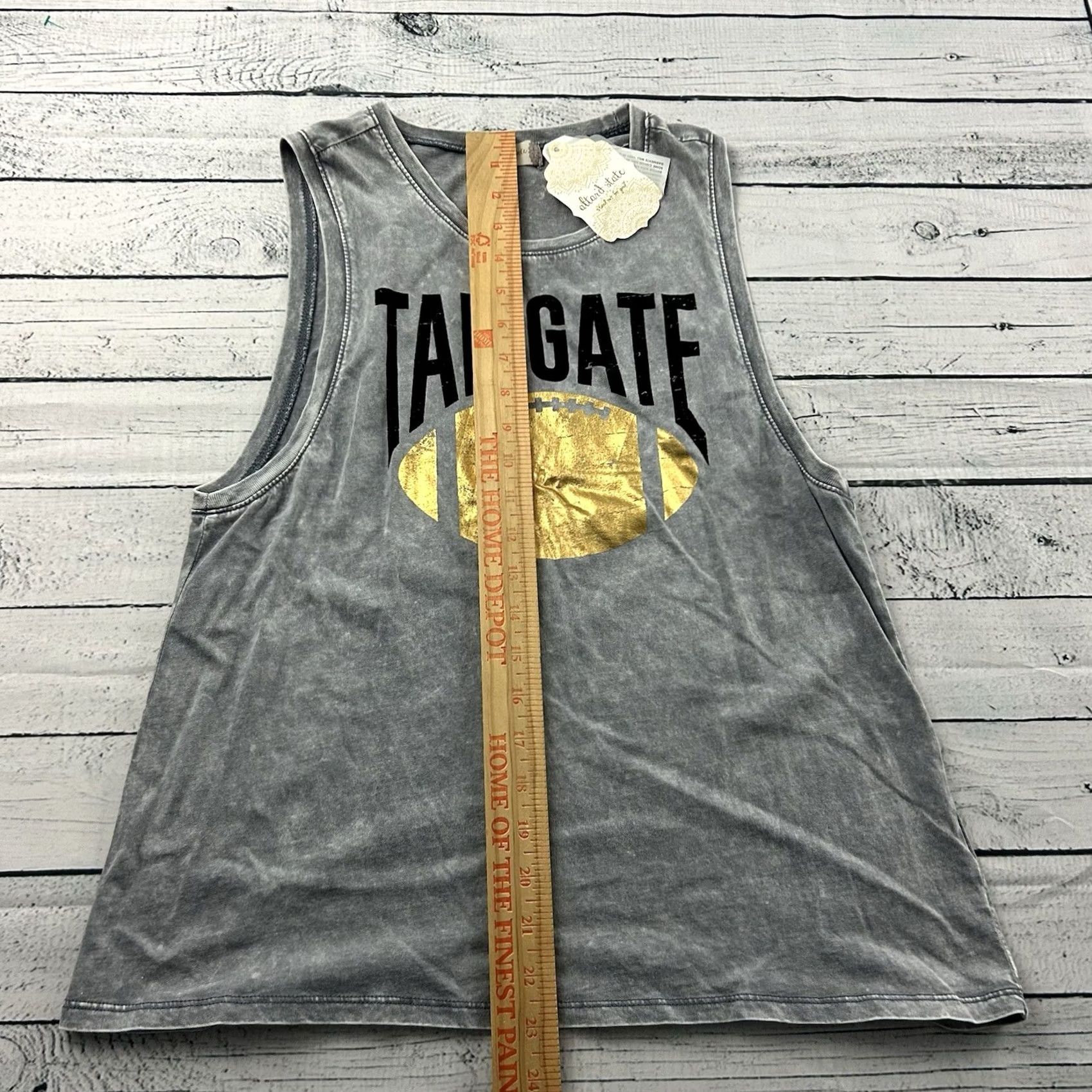 Vintage Altar'd State Tailgate Football Sleeveless Metallic Top Women's Small Gray Tank Shirt XSS? Size S / US 4 / IT 40 - 3 Thumbnail