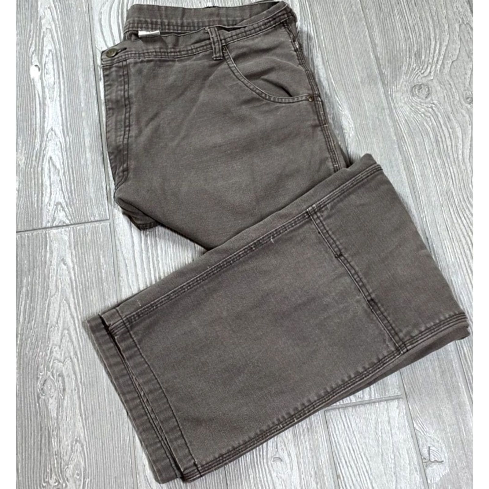 Vintage Key Pants Men 40x31 Brown Double Knee Canvas Carpenter Cargo 100% Cotton Work Pants Mens Straight Front Belt Loops 5-Pocket Size US 40 / EU 56 - 2 Thumbnail