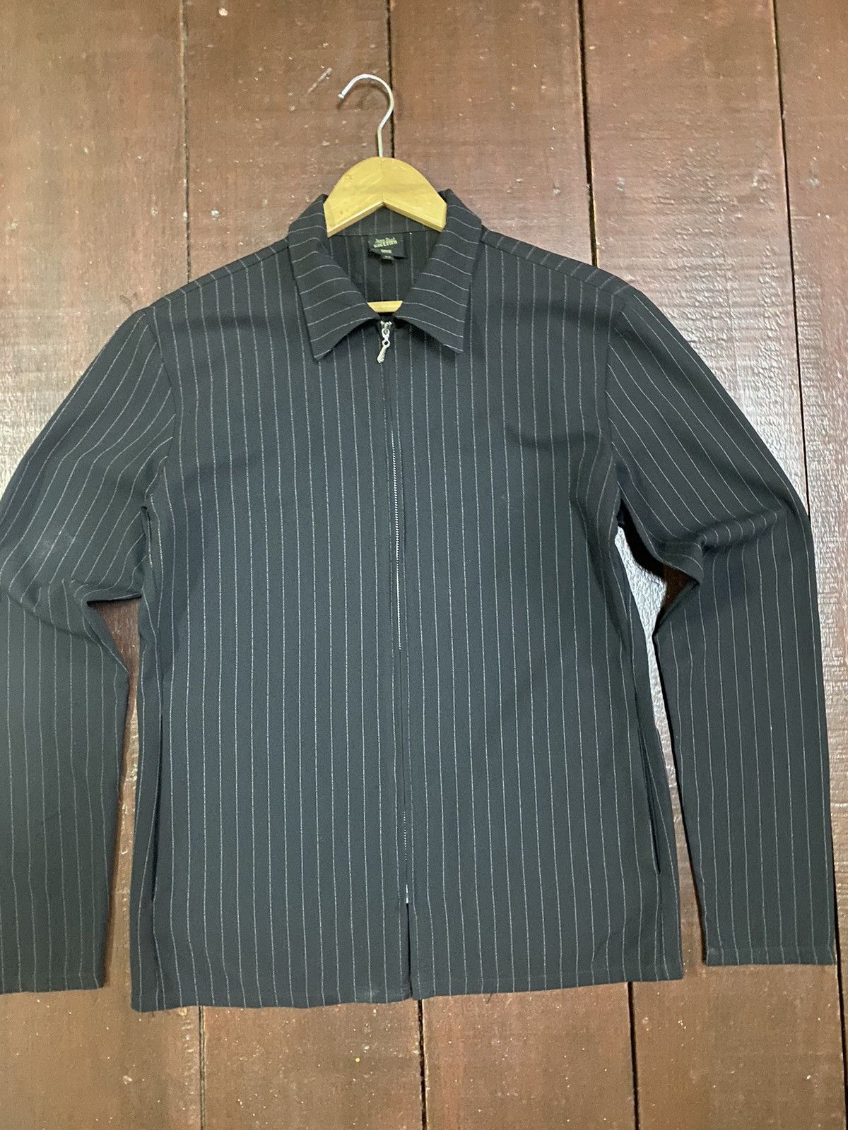Jean Paul Gaultier Jeans Paul Gaultier Slim Black Striped Zip Seersucker Suit. Size L / US 10 / IT 46 - 7 Thumbnail