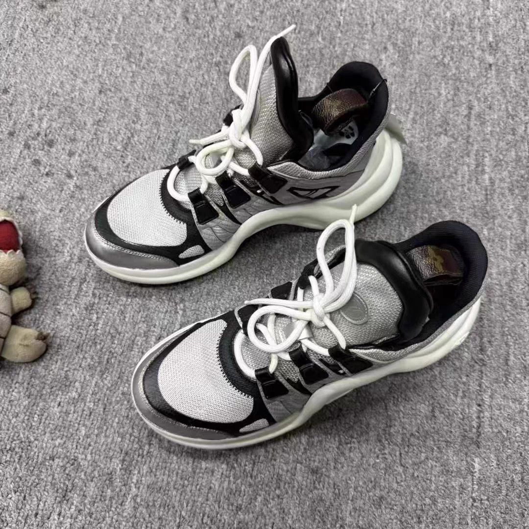 Louis Vuitton LV Dad Sneakers Silver Gray 37 EU 95 New Size US 6 / IT 36 - 1 Thumbnail