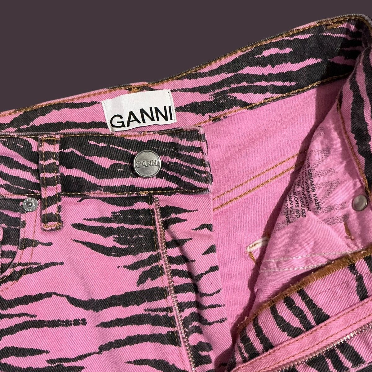 Ganni GANNI Pink Zebra Print Jeans Size 25" / US 0 / IT 36 - 3 Thumbnail